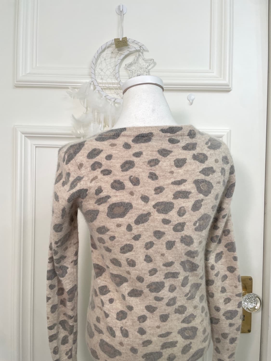 beigegray leopard slim wool angora cardi 상품이미지4