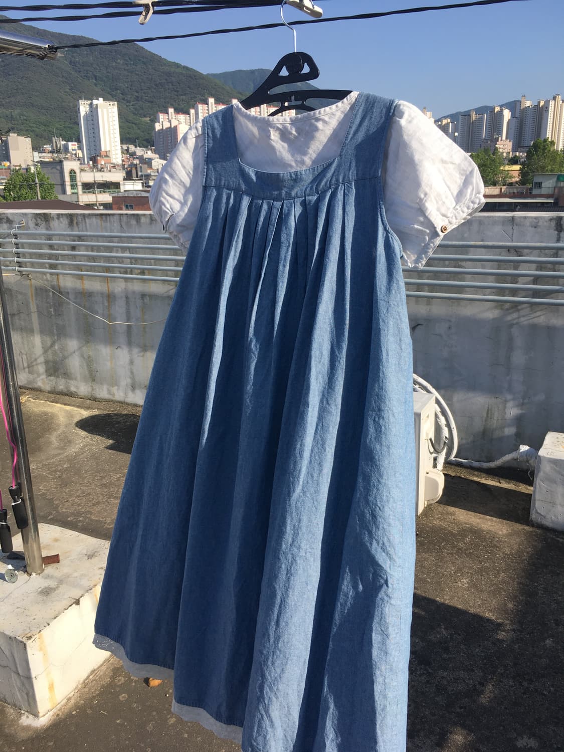 일본빈티지 모리걸 아오이유우 코디세트 홍콩핏 플리츠 레이스 자수 연청 상품이미지8