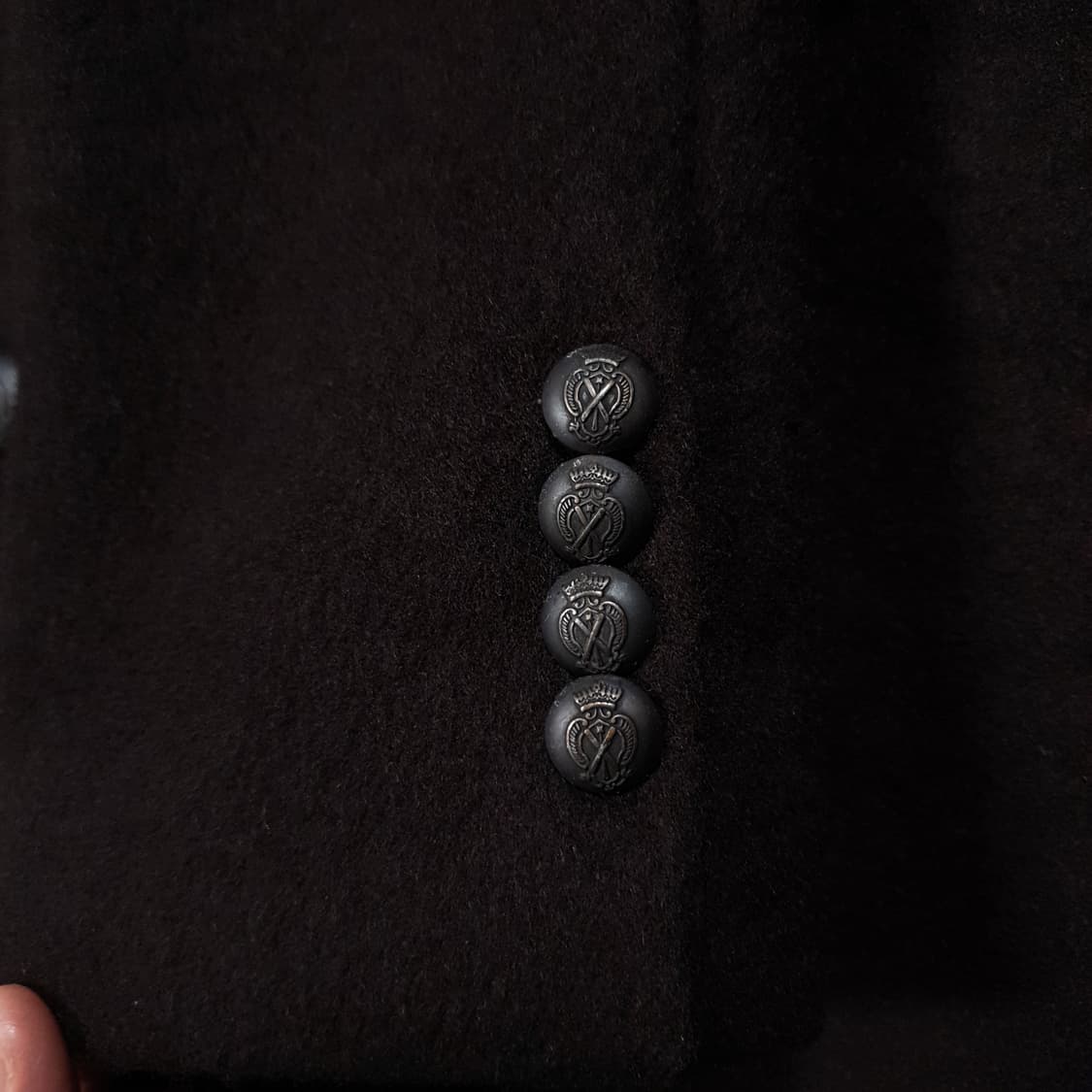 100) 타임 옴므 로얄 버튼 하이넥 울 캐시미어 실크 코트 자켓 브라운 상품이미지4