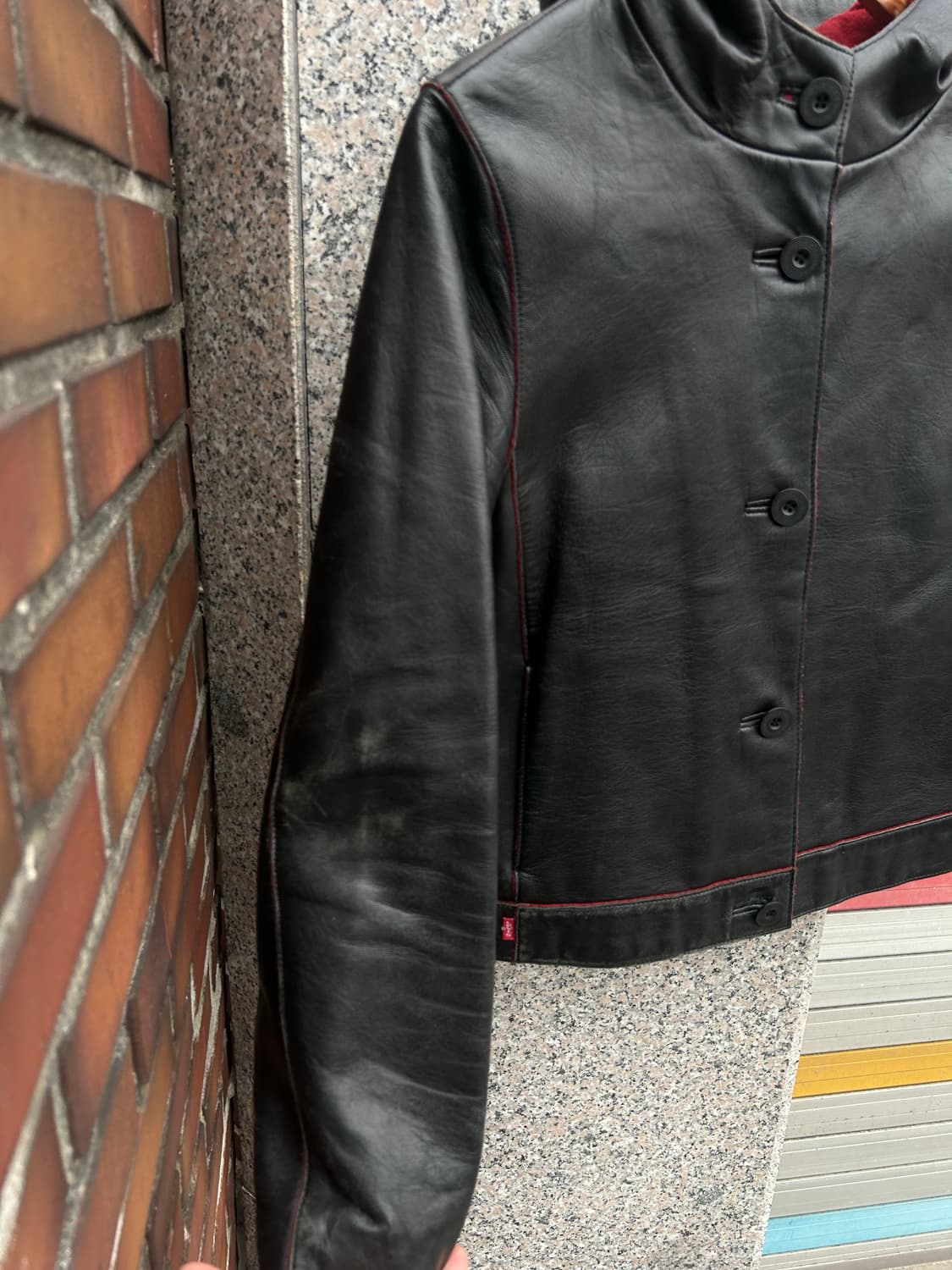 00‘s Levi’s leather hood jacket 상품이미지7