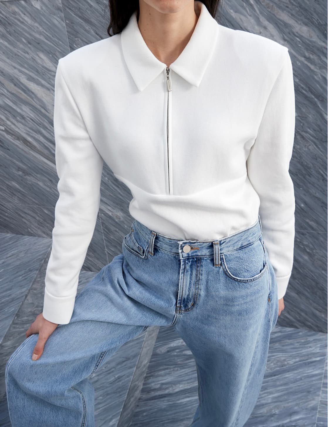 새상품) DRAGONBLUES  드래곤블루스 클래식 DB 피케 집업탑 상품이미지4