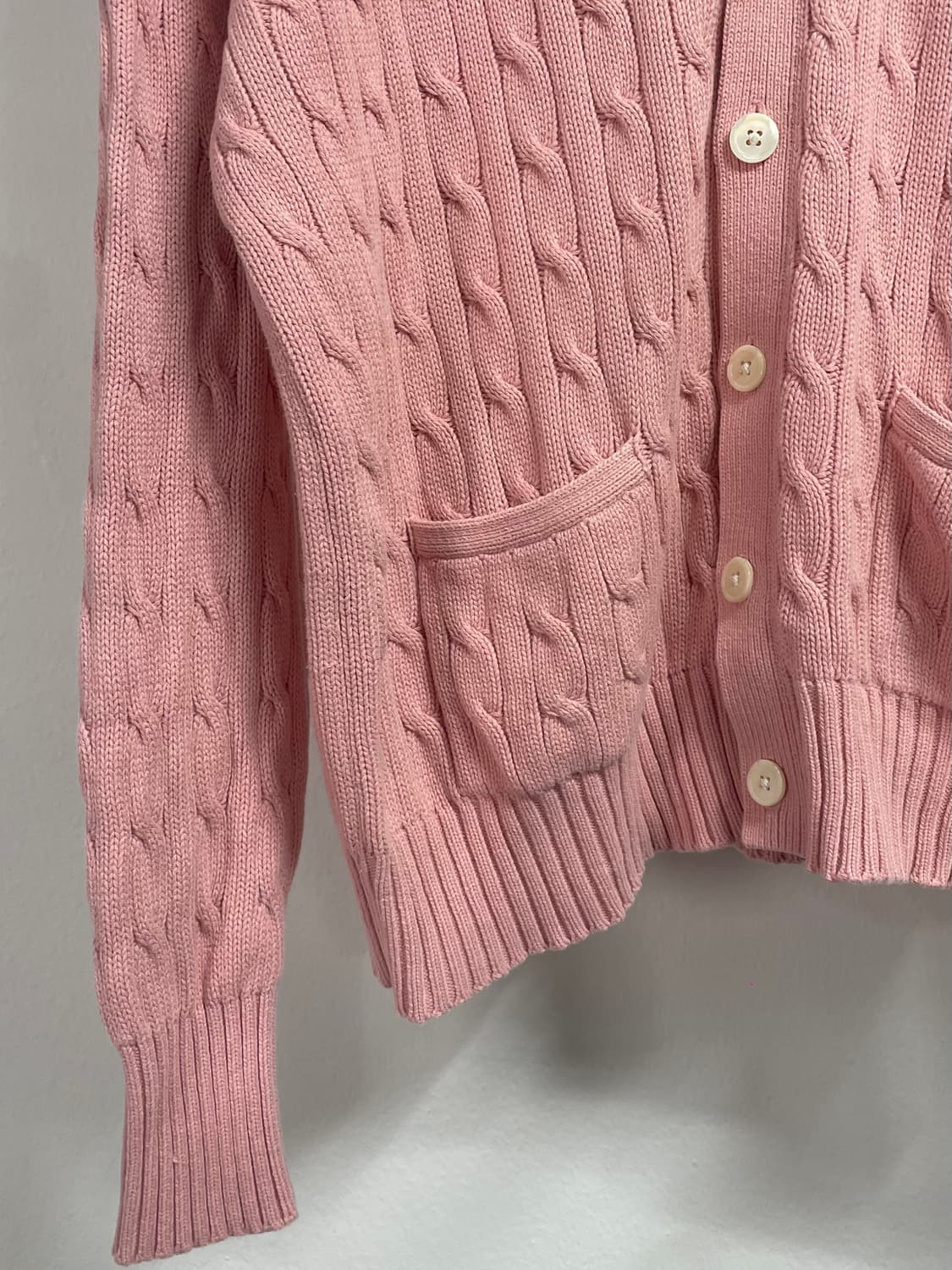 폴로 랄프로렌 파스텔 핑크 케이블 니트 가디건 (on.541) 상품이미지4