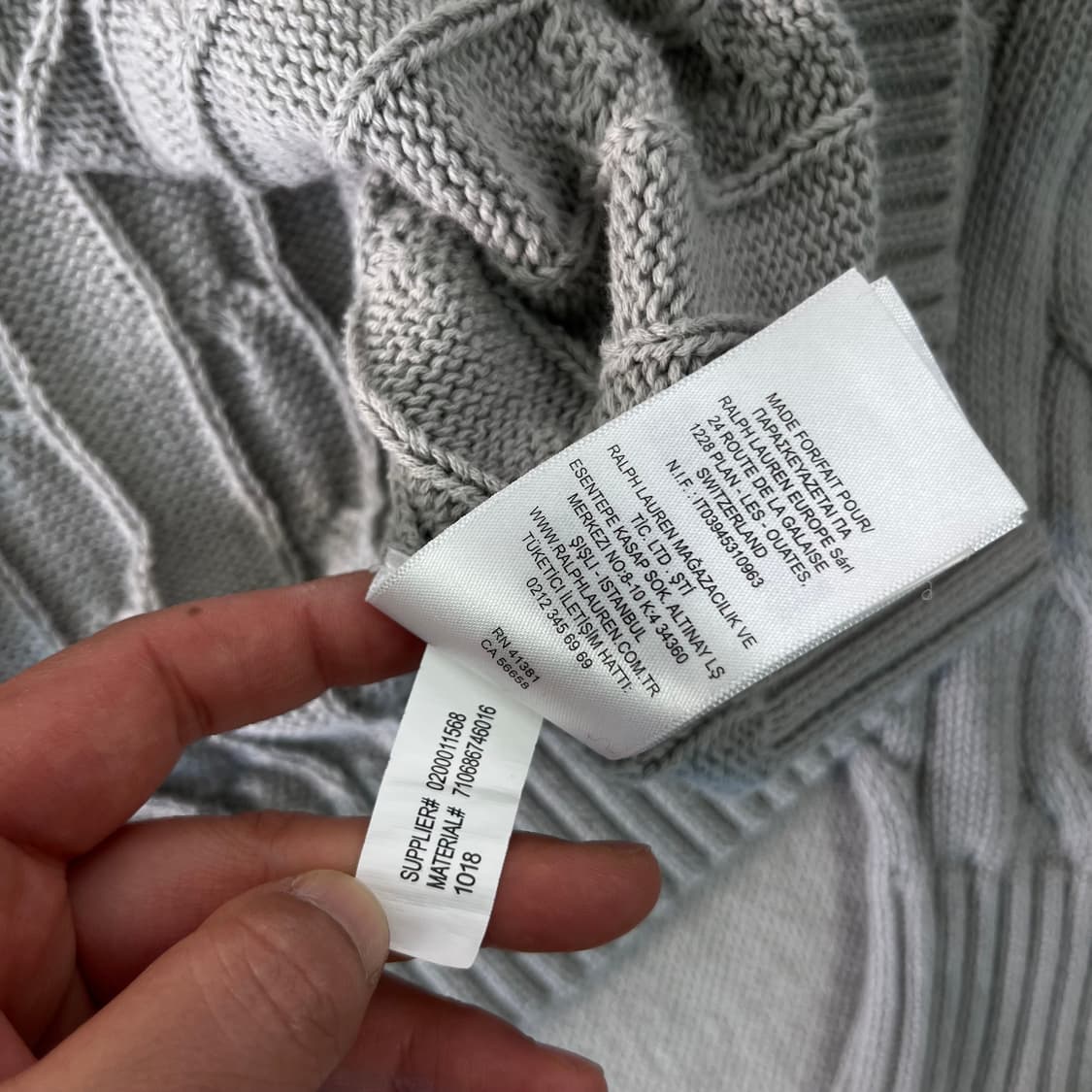 100 폴로랄프로렌 꽈배기 그레이 니트 상품이미지6