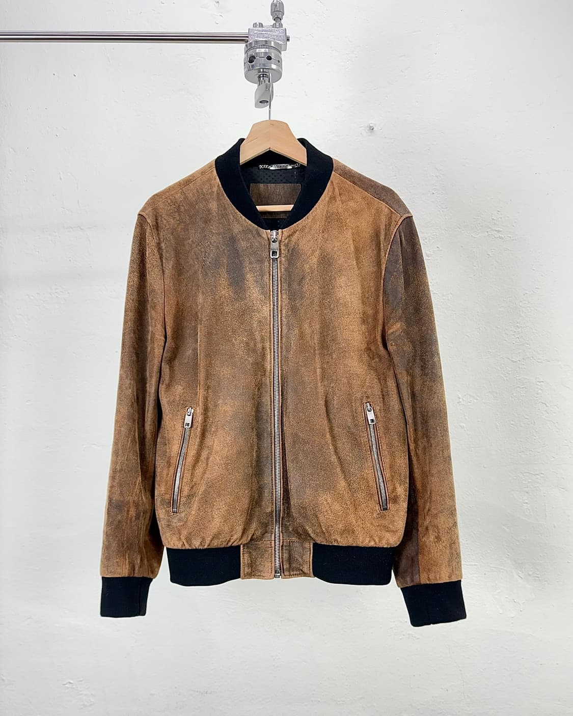 돌체앤가바나 브라운 스웨이드 블루종 플레이트 자켓 상품이미지1