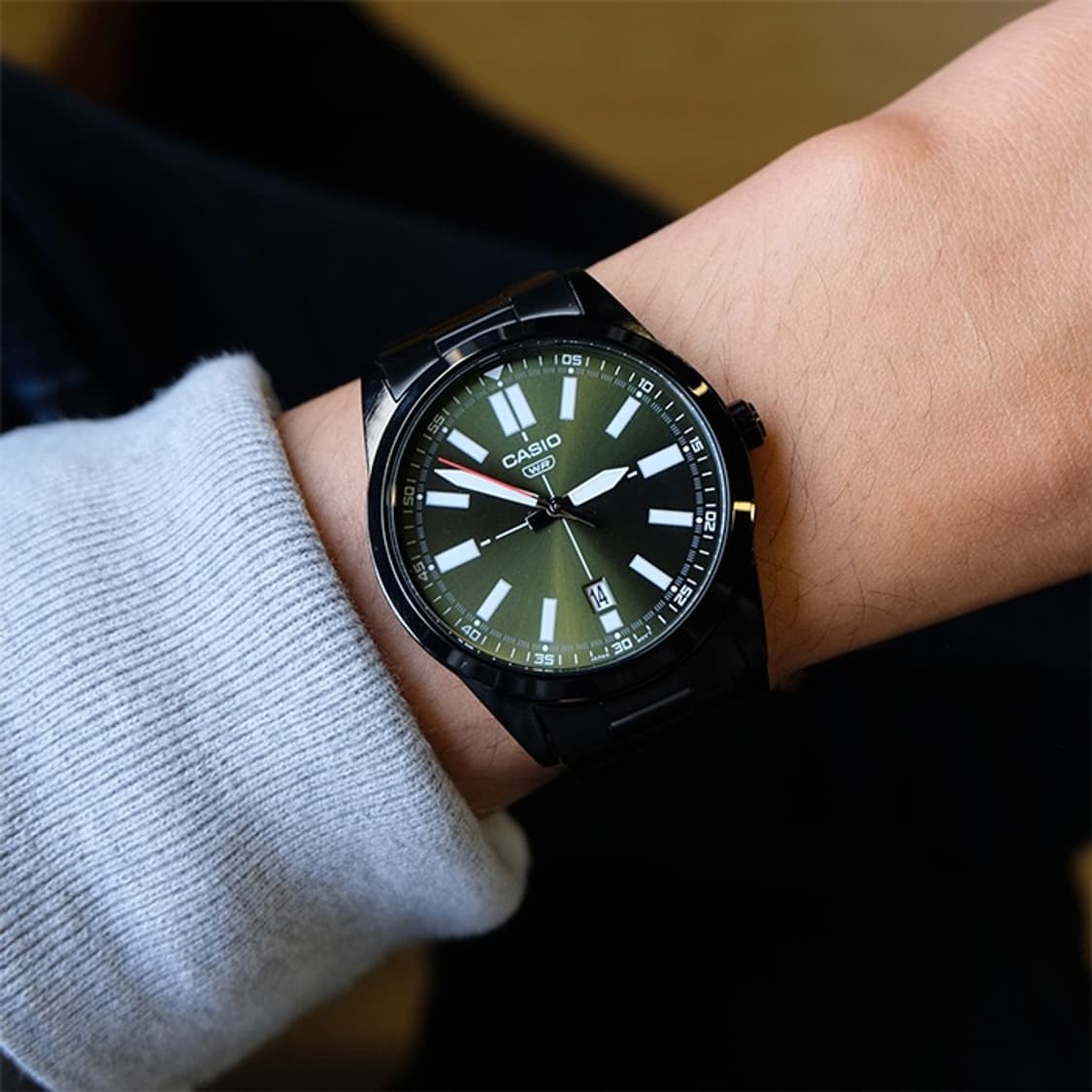 카시오 그린 다이얼 메탈 시계 새상품 mtp-vd02b-3e 상품이미지1