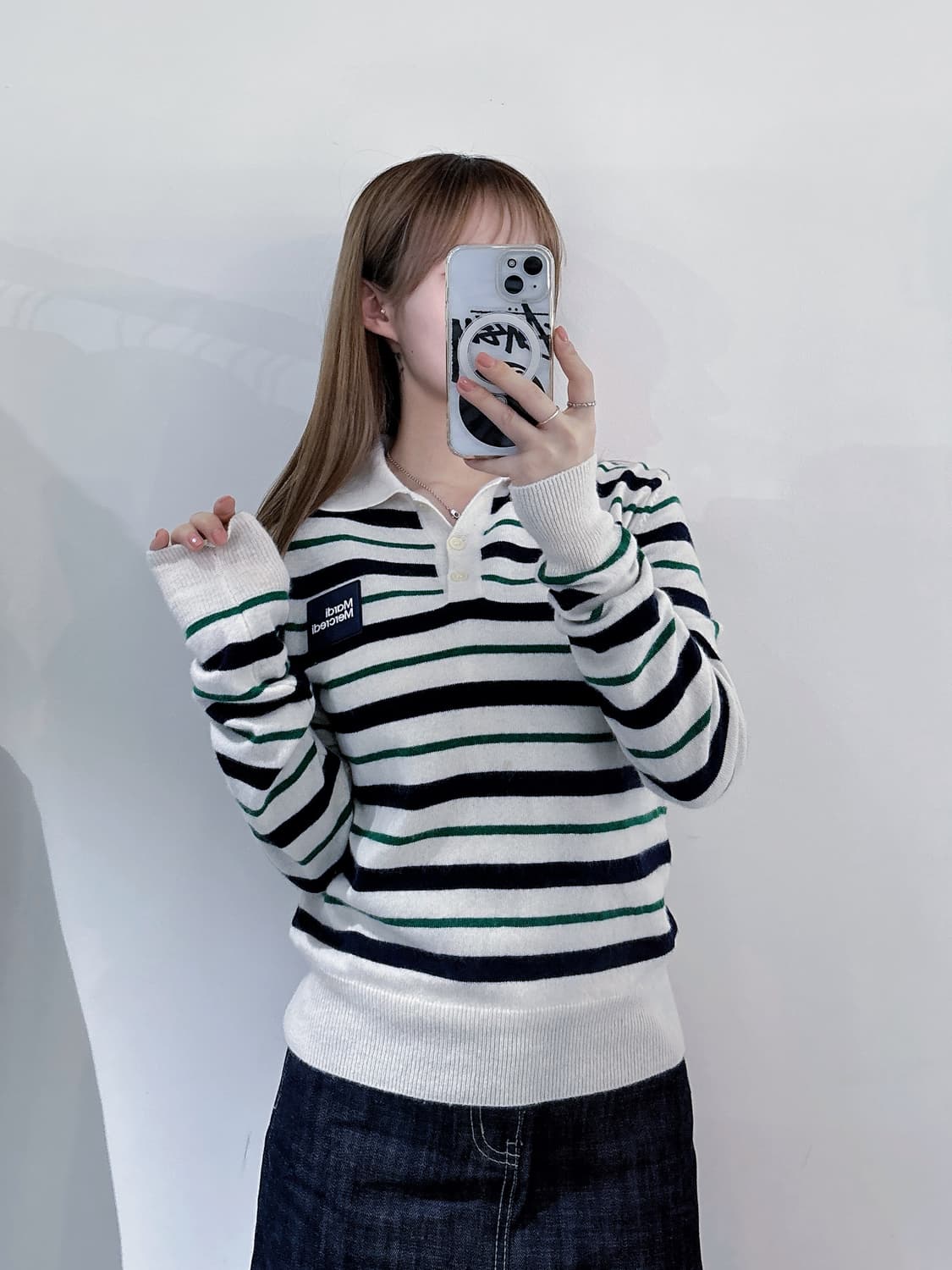 마르디 스트라이프 카라 니트 상품이미지2