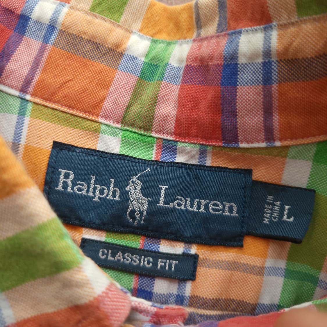 폴로 랄프로렌 반팔 체크 셔츠 L 클래식핏 상품이미지4