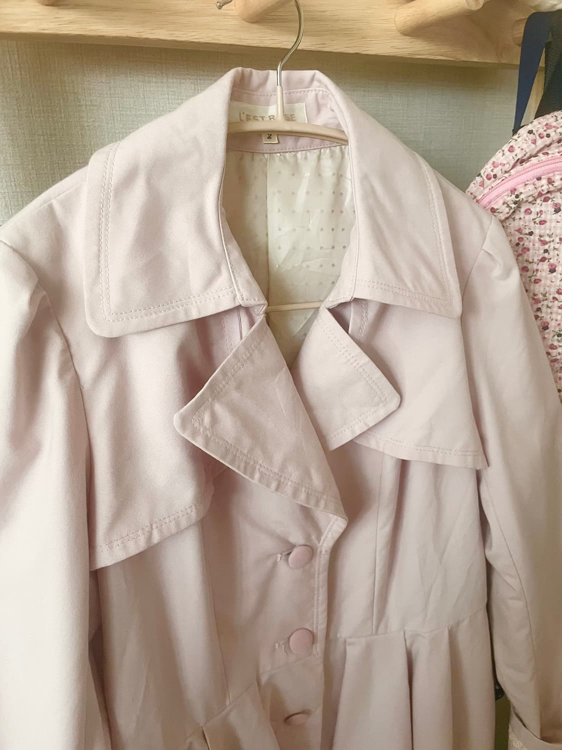 모리걸 빈티지 레스트로즈 핑크 트렌치코트 🌸🎀💗 상품이미지4