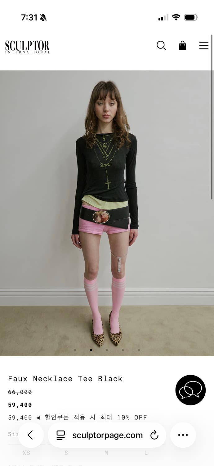 스컬프터 Faux Necklace Tee_Black 상품이미지2