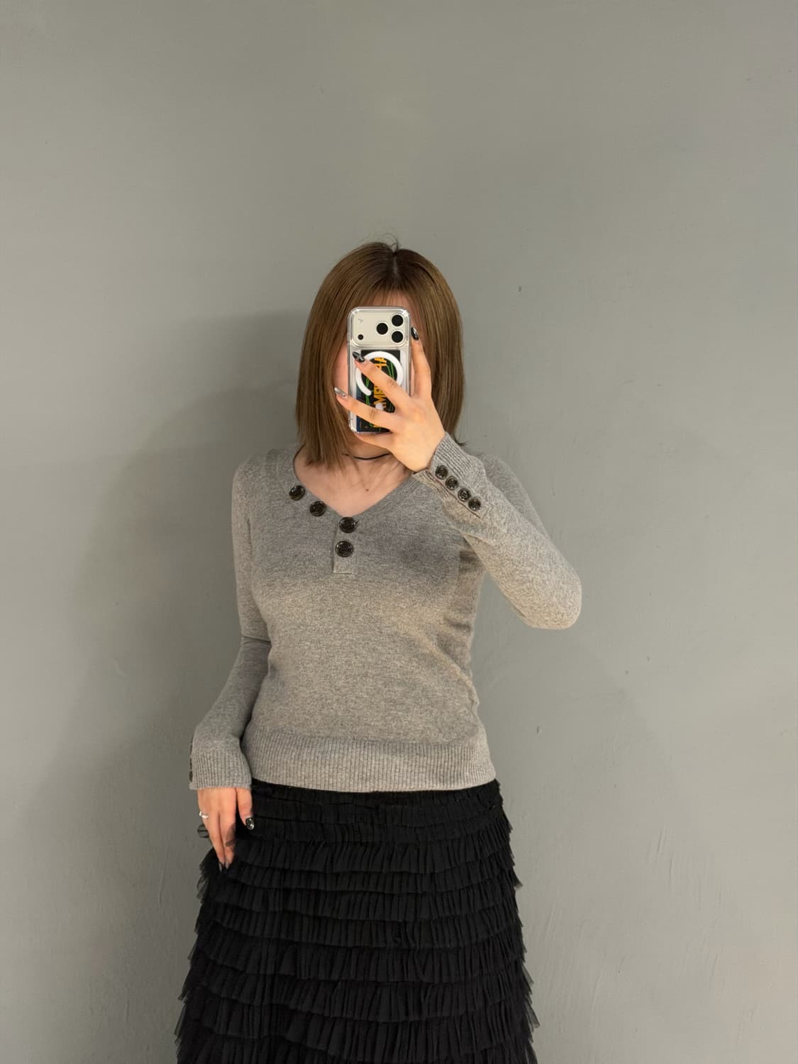 button-up point knit sleeve 상품이미지2