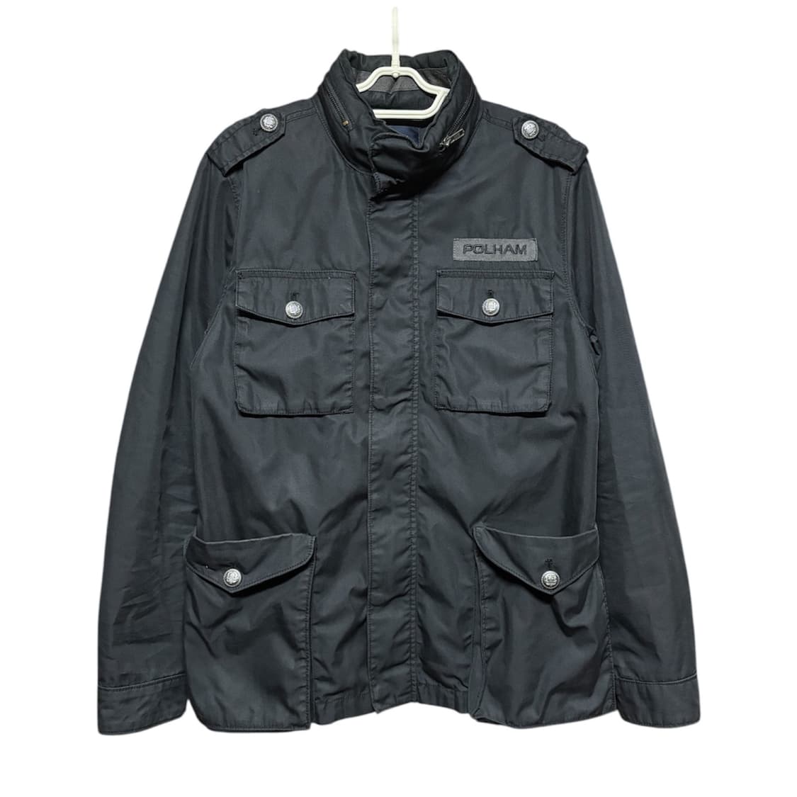 [POLHAM] 빈티지 폴햄 블랙 코튼 메탈 헌팅 자켓 L 상품이미지1