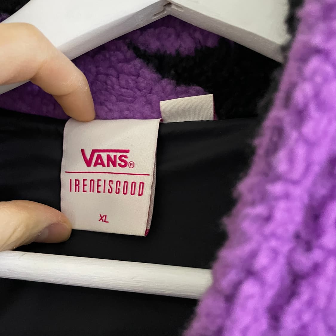 [xl] 반스 후리스 뽀글이 집업 퍼플 얼룩패턴 셰르파 자켓 상품이미지7