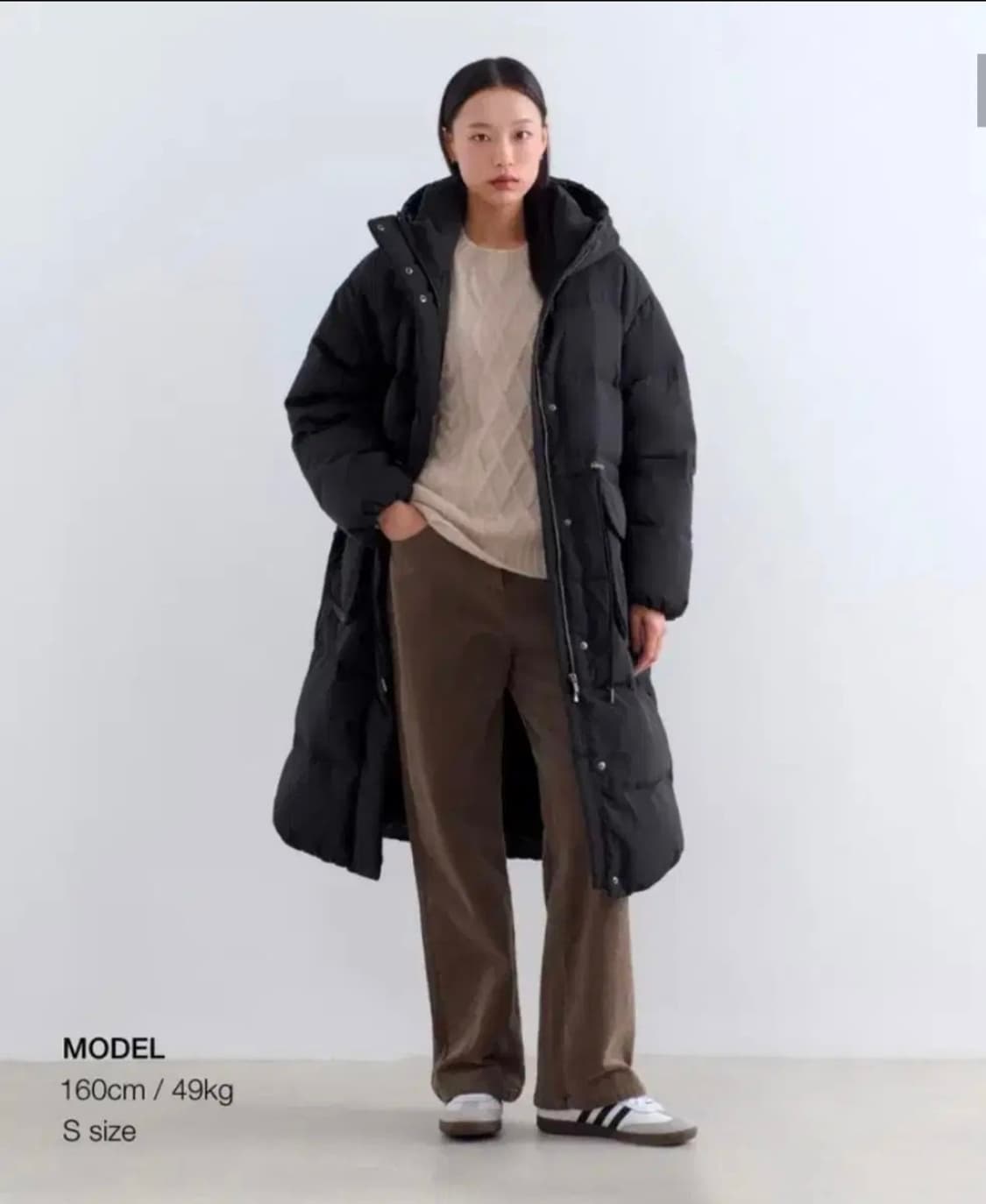 무신사 스탠다드 우먼즈 오버사이즈 후디드 롱 다운 파카 롱패딩 블랙 S 상품이미지3