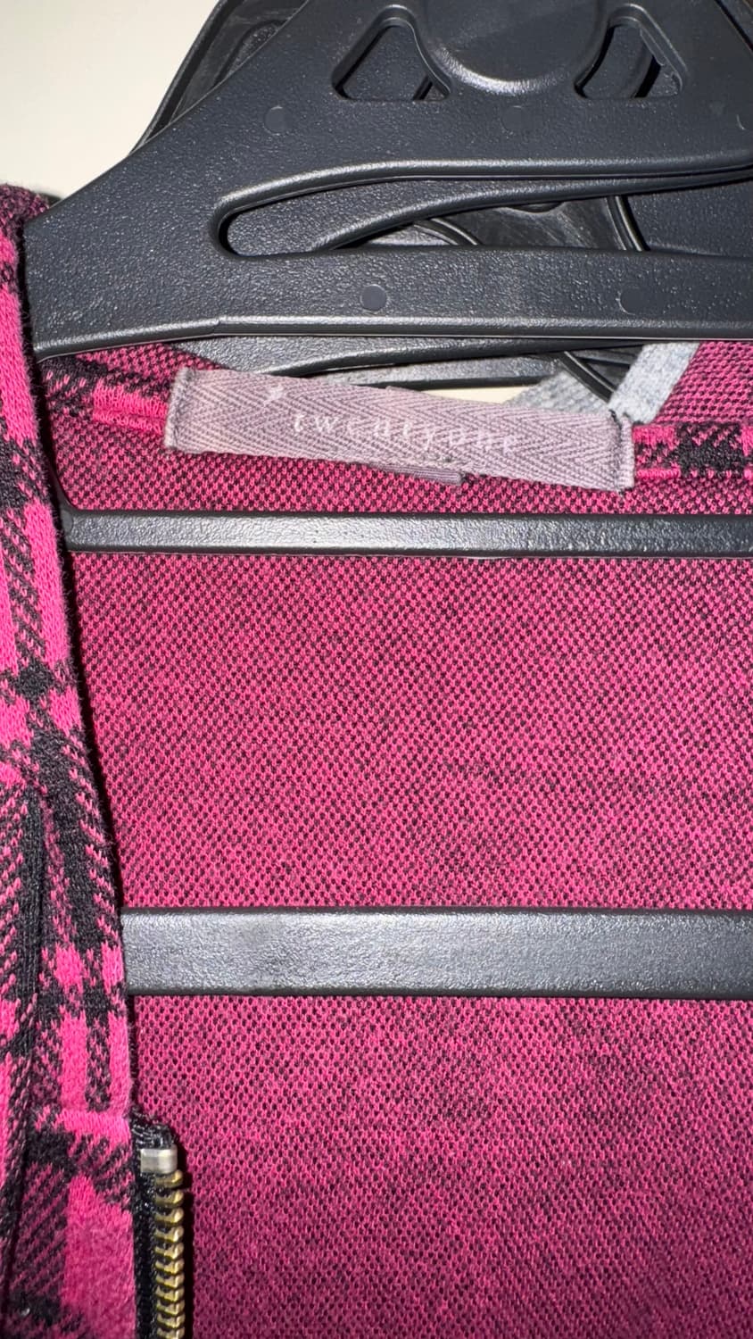 핑크 검정 체크 후드집업 상품이미지7