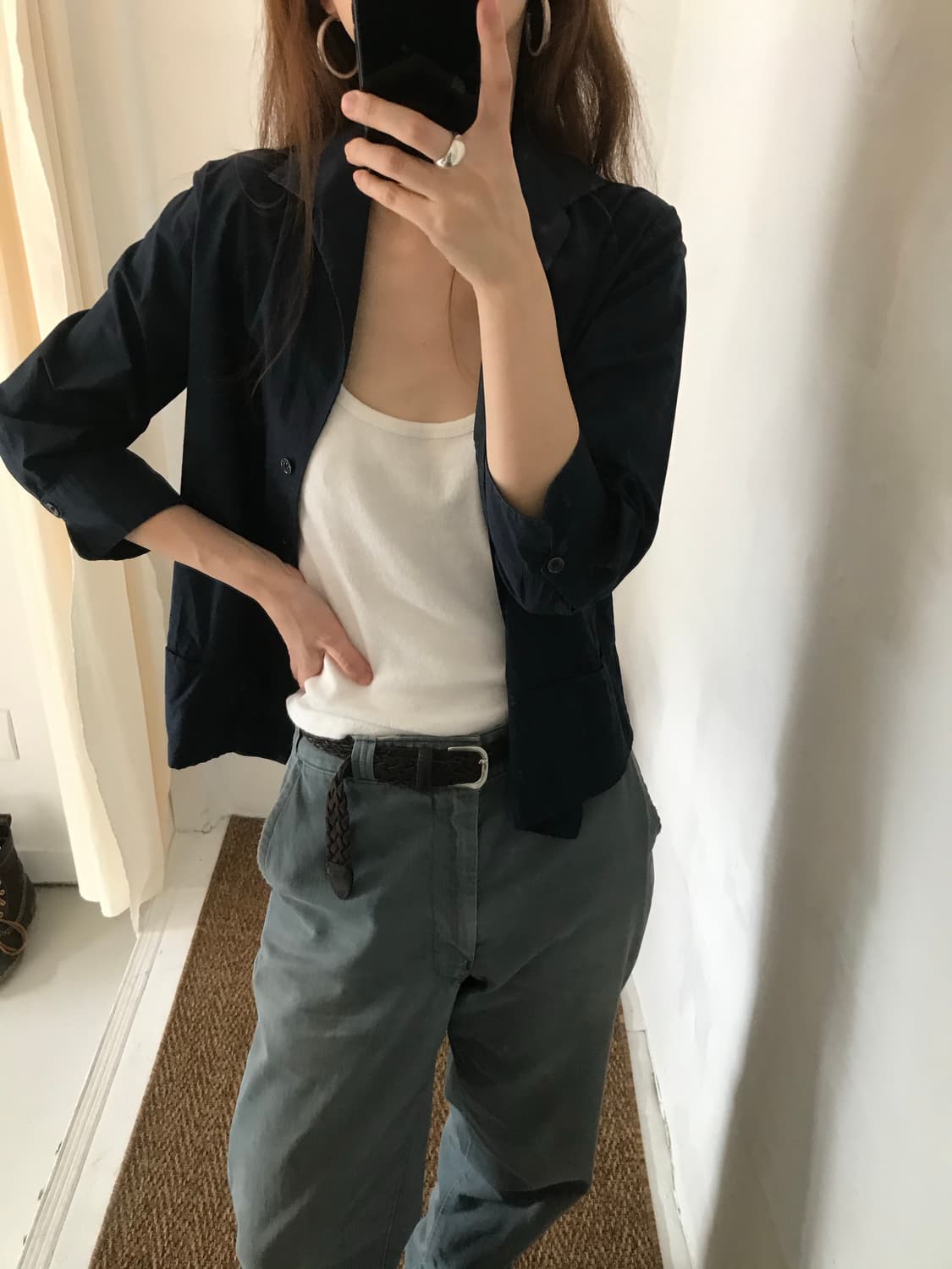 navy shirt jacket 상품이미지4