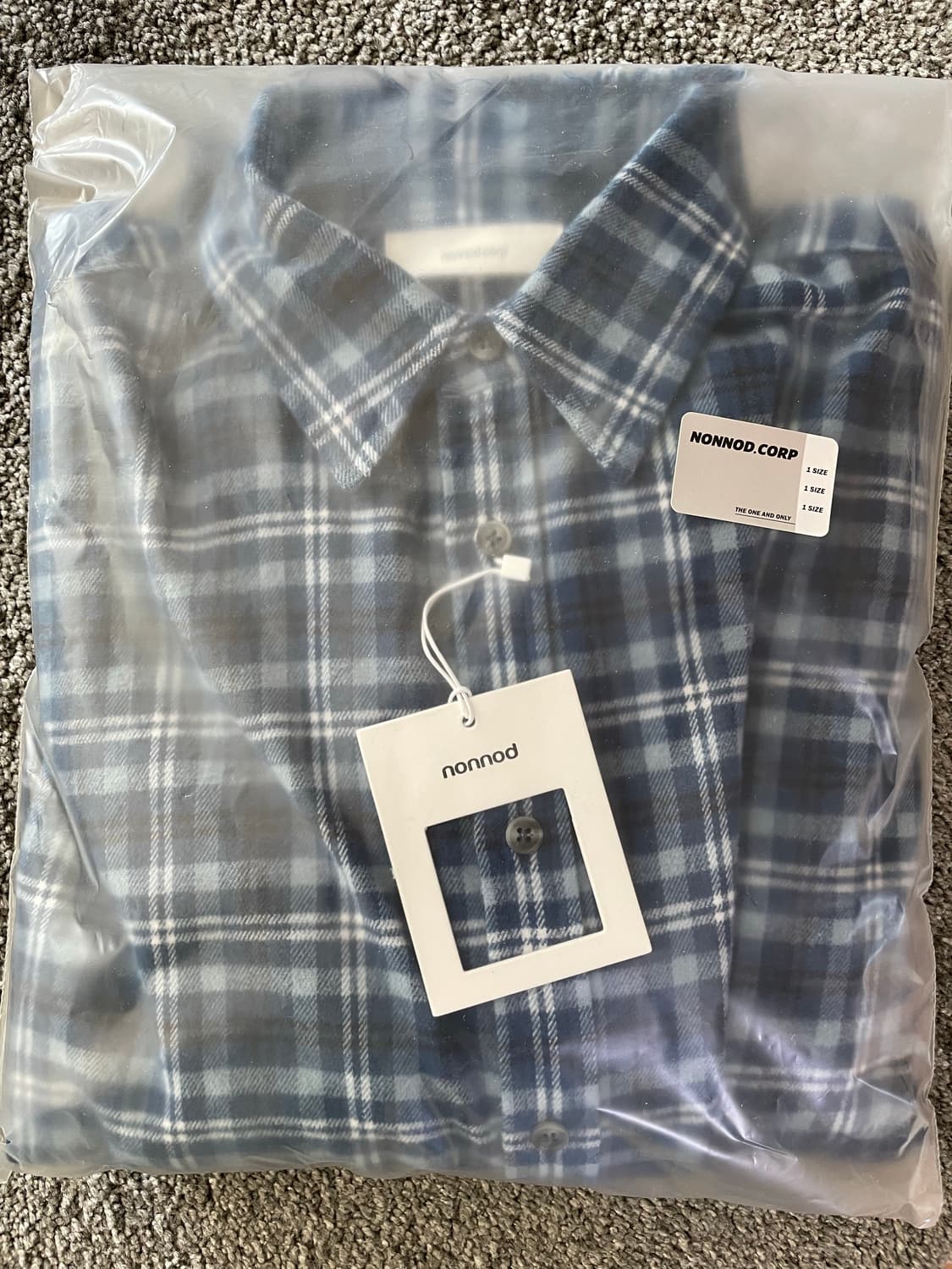[1] 논노드 플렉시블 스트링 체크 셔츠 클래식 블루 상품이미지1