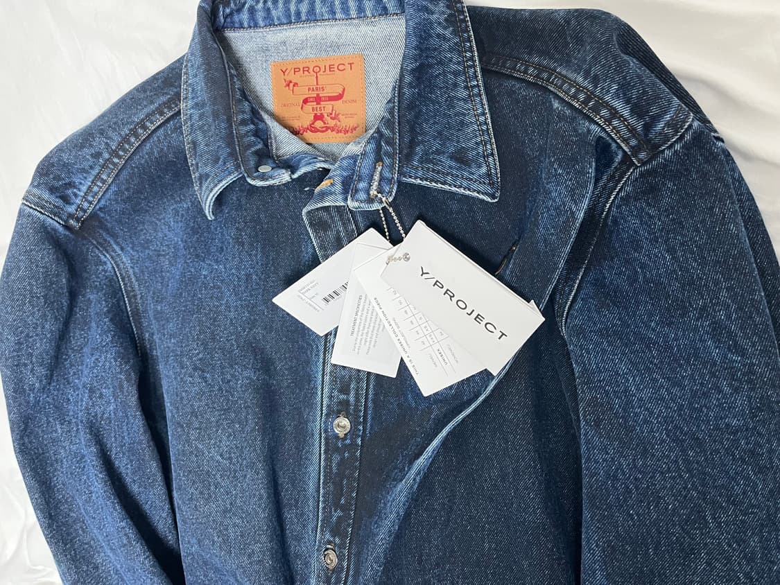 와이프로젝트 핀치드 데님 자켓 다크 네이비 M사이즈 상품이미지2
