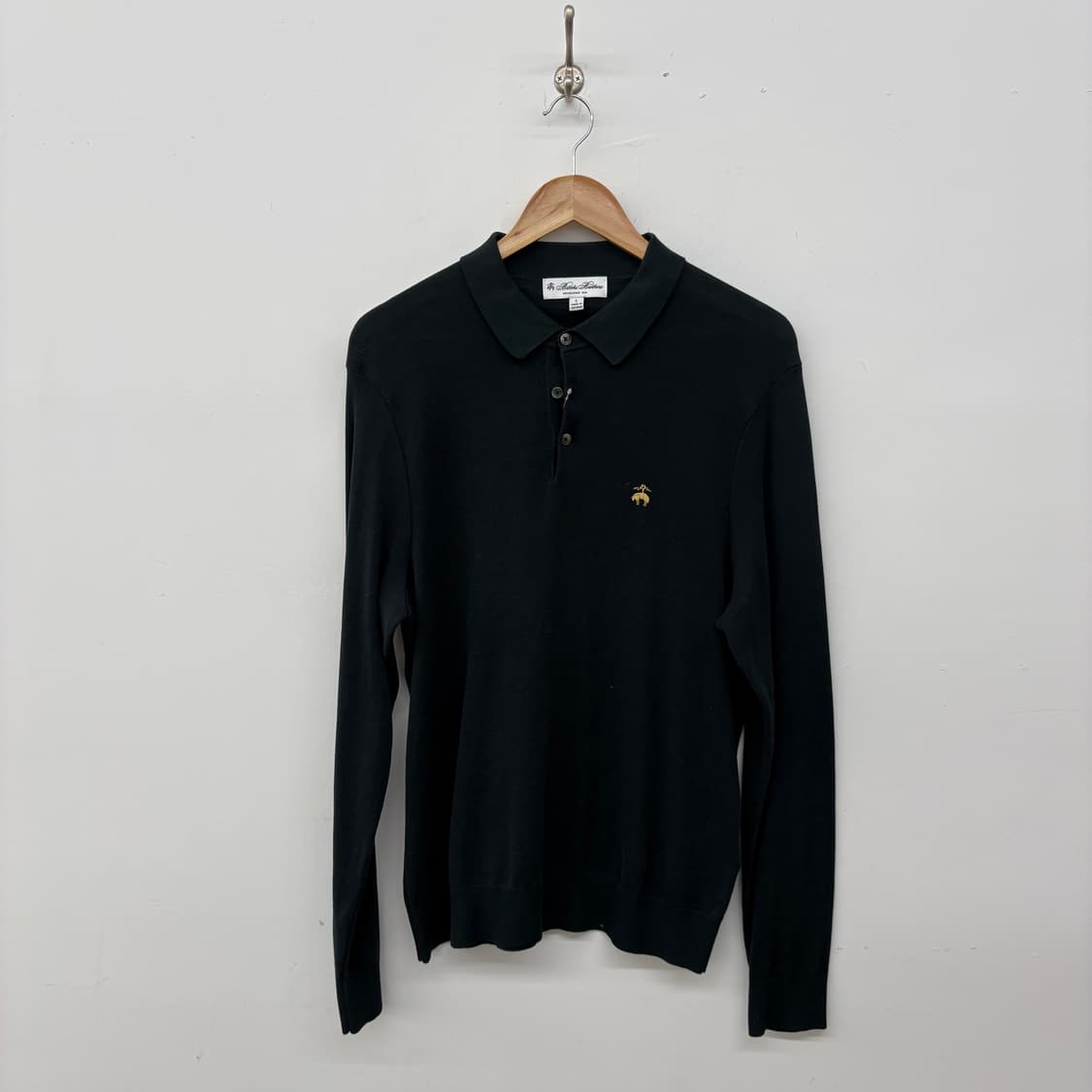 브룩스브라더스 블랙 긴팔 니트 폴로티 남성 L 상품이미지1
