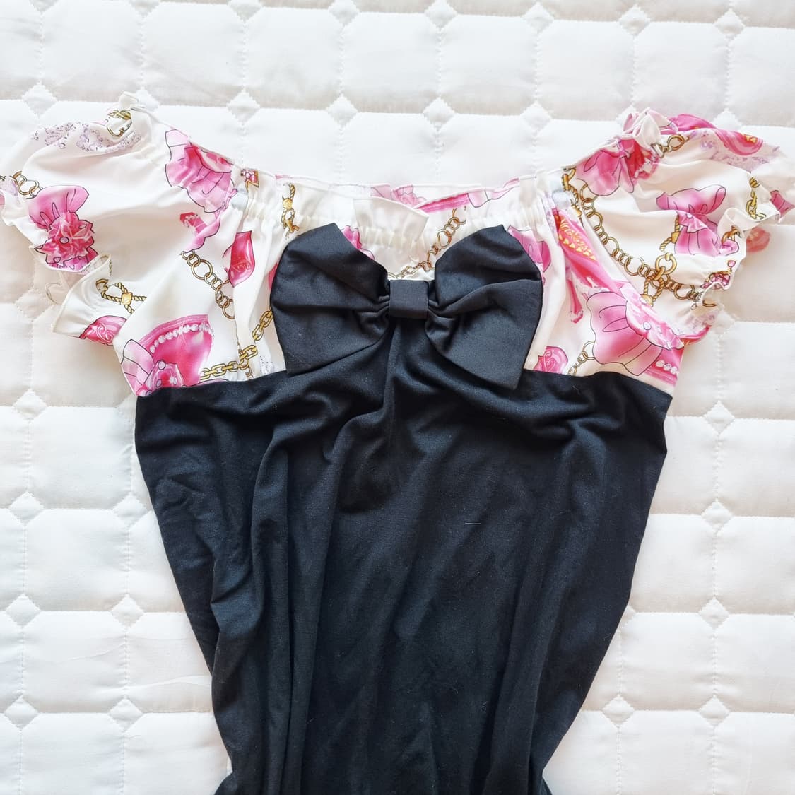 Ma rs(마즈)하트쥬얼 체인 베이비핑크 프릴 바디콘 원피스 상품이미지4