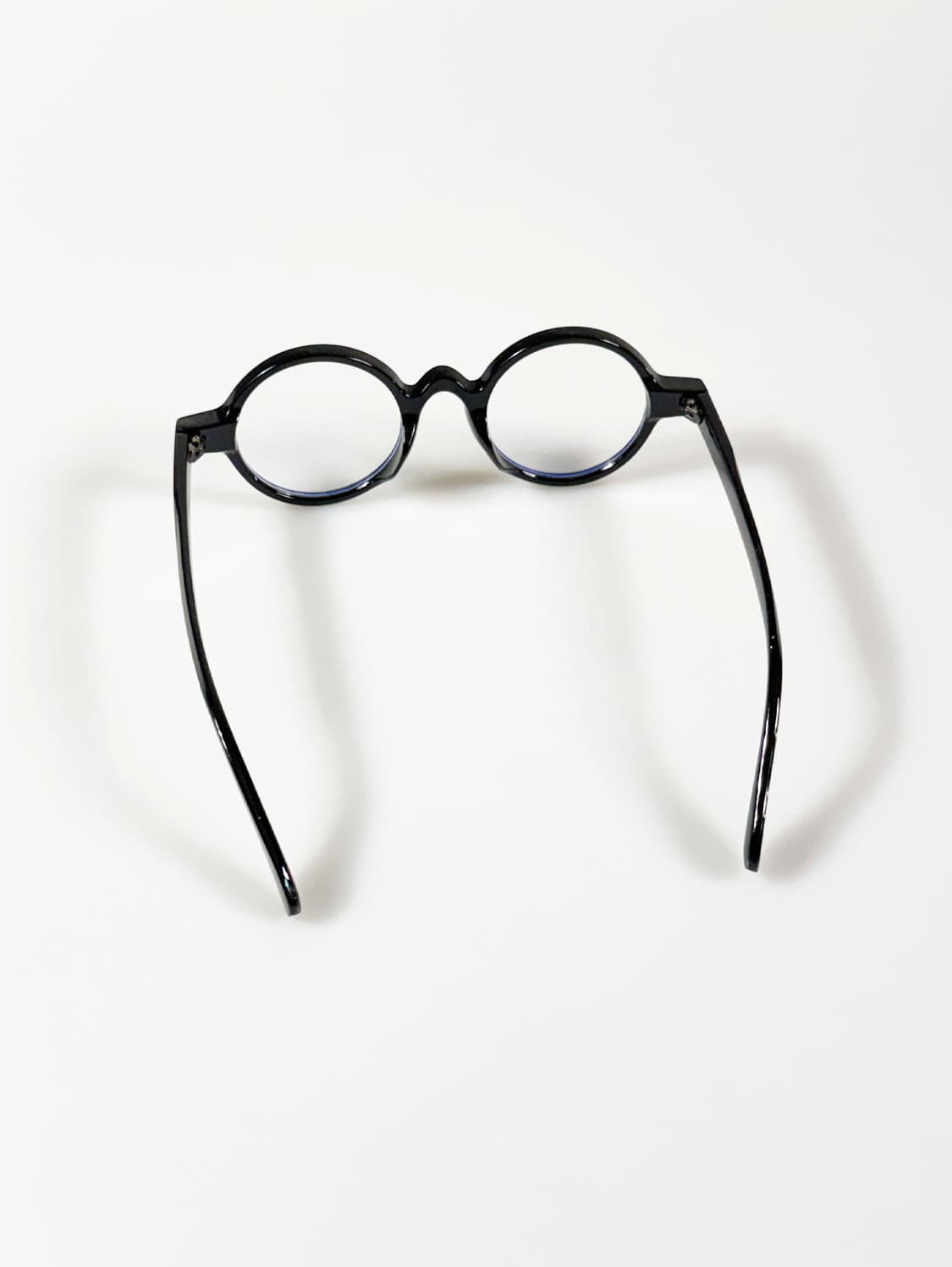 블랙 볼드 글로시 라운드 프레임 투명틴트 빈티지 선글라스 상품이미지5