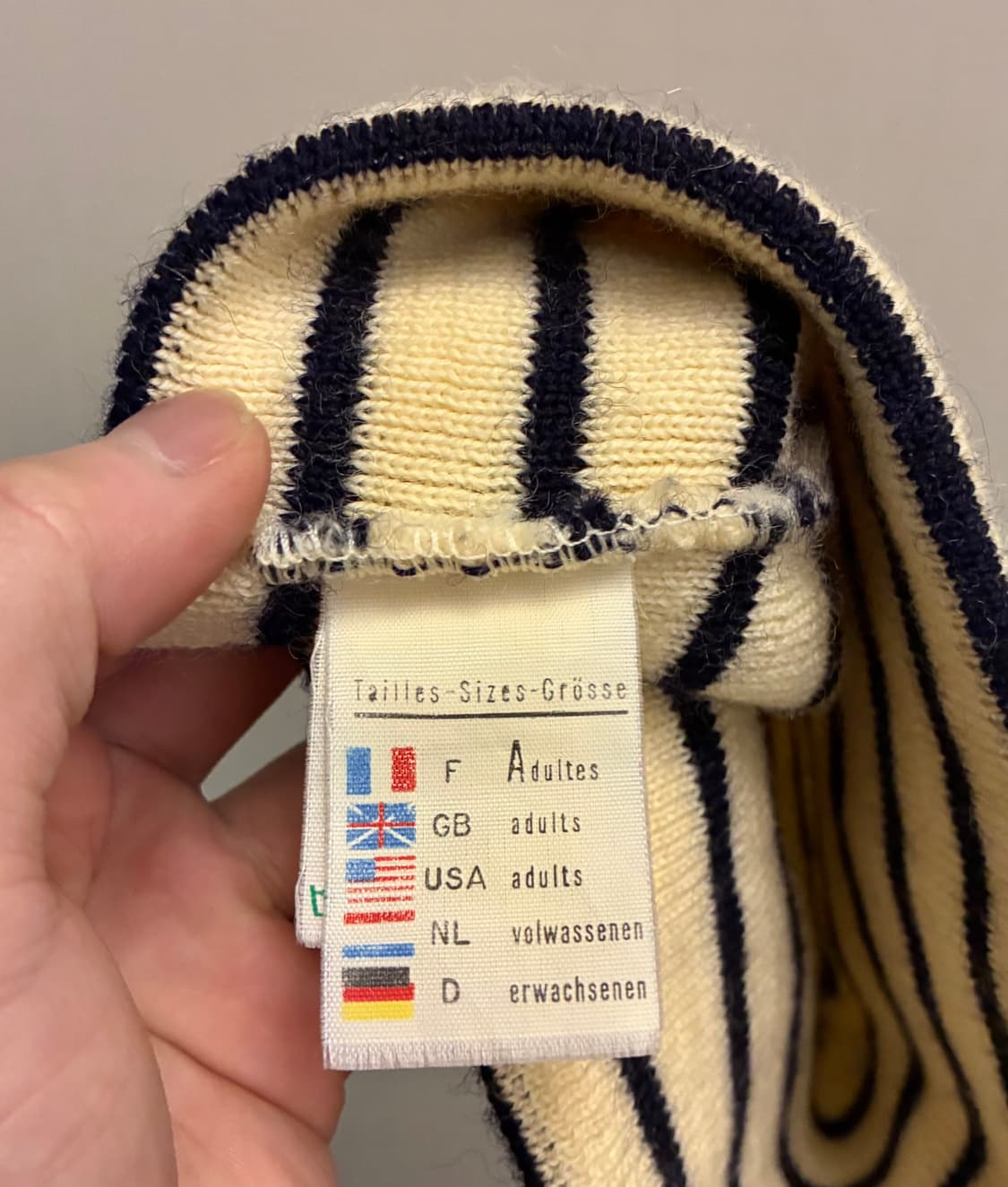 (F)세인트제임스 울 스트라이프 비니 와치캡 크림 블랙 상품이미지7