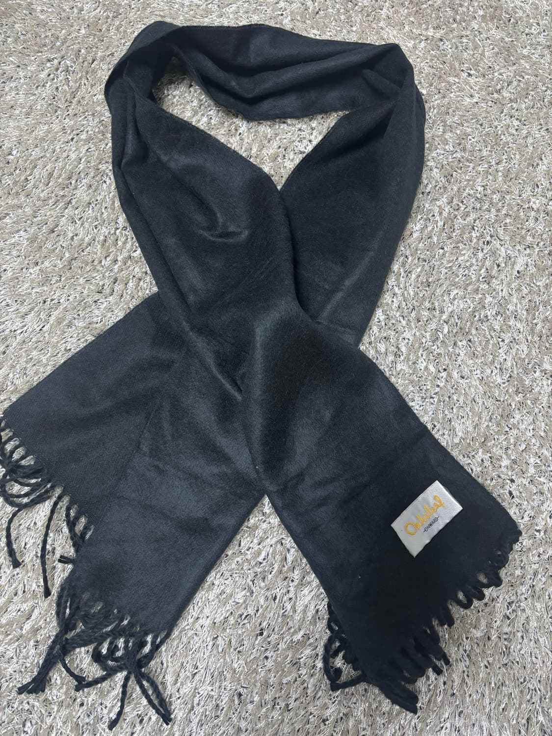 일본 검정 캐시미어 목도리 상품이미지1