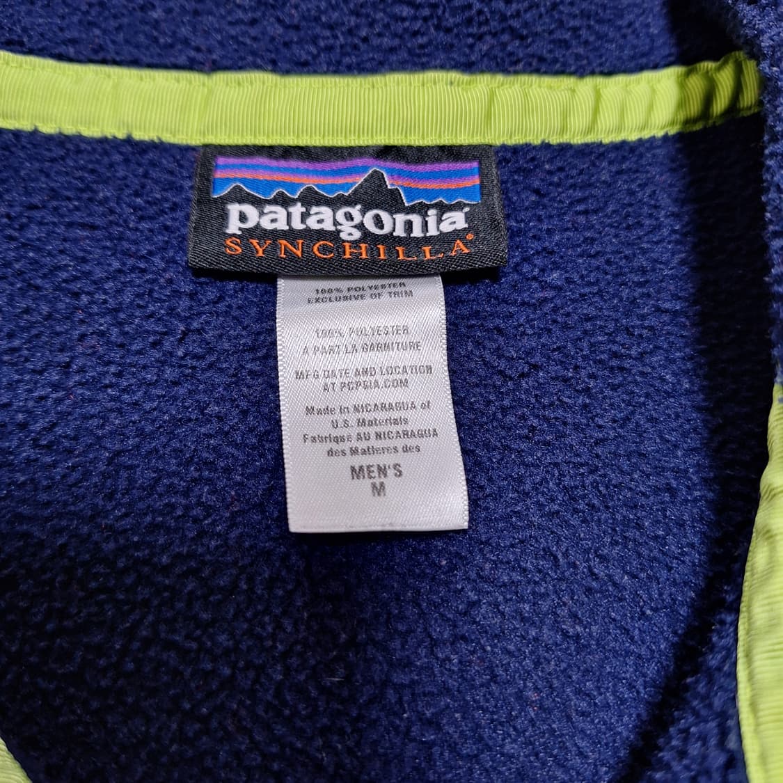 파타고니아 신칠라 스냅티 네이비 그린 m 상품이미지4