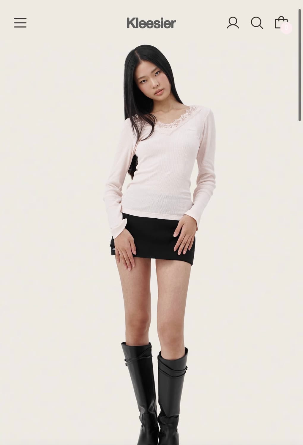 클리시어 크림도넛 롱 슬리브 핑크 상품이미지1