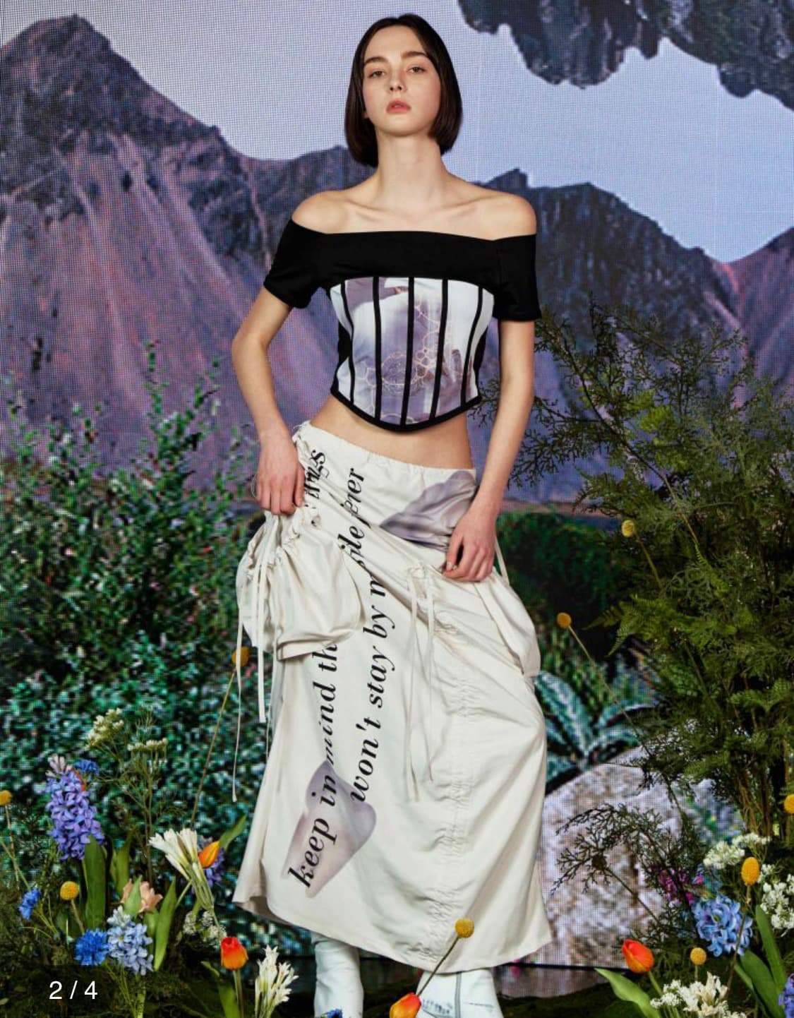 Kater 카터 로우라이즈 셔링스커트 베이지 상품이미지2