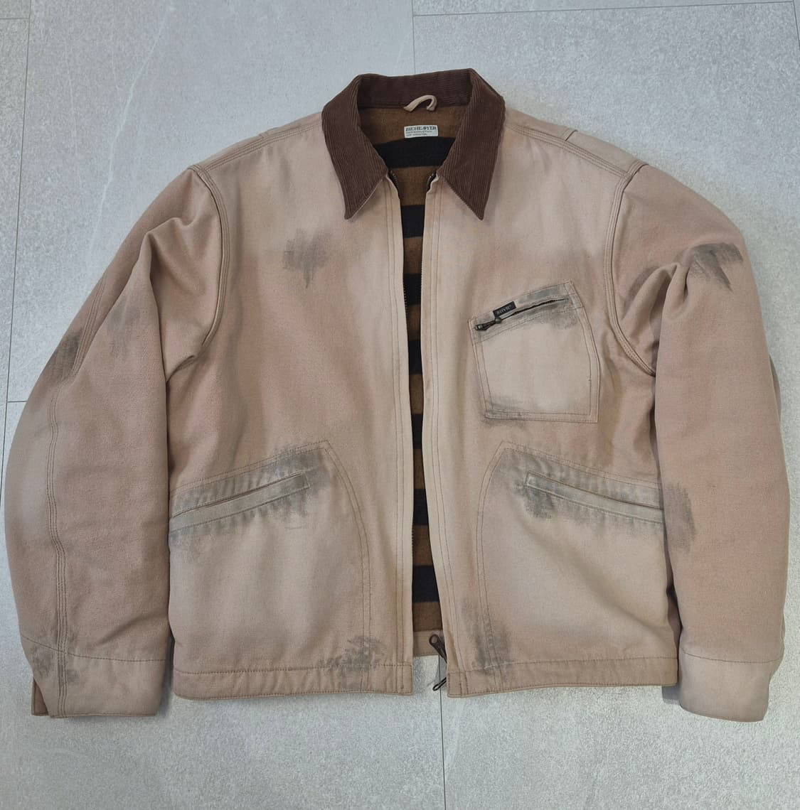 [2]비헤비어 디스트레스드 스포츠자켓 카멜 2사이즈 상품이미지2