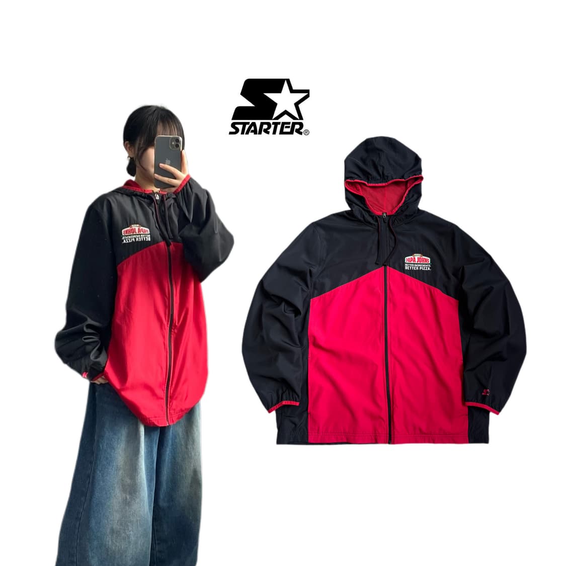 스타터 파파존스 올드스쿨 풀오버 바람막이 자켓 상품이미지1