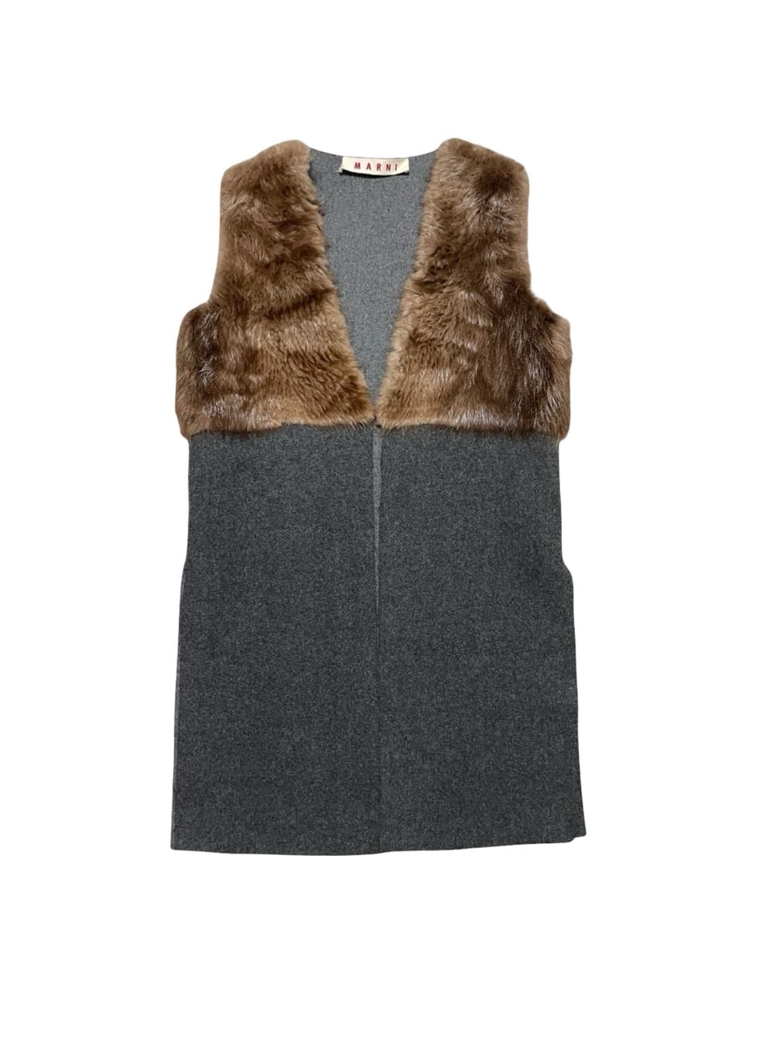 마르니 MARNI 비버 퍼 믹스드 베스트 그레이 38 상품이미지1