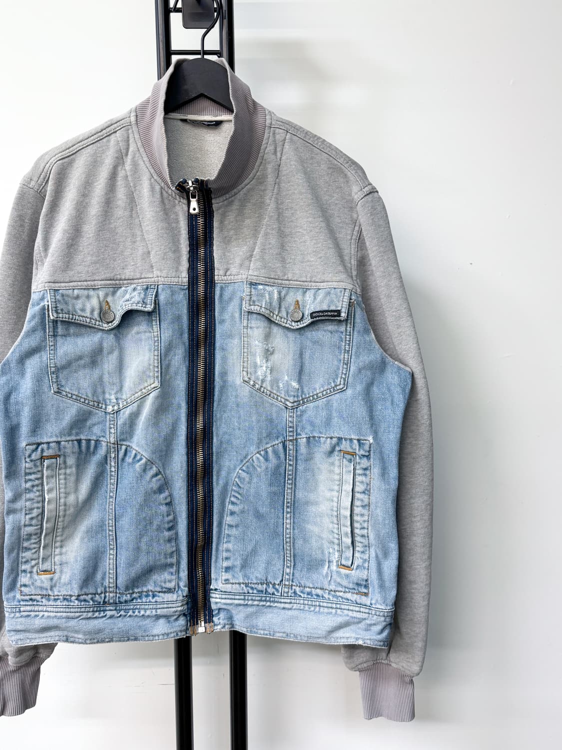 돌체앤가바나 투 패널 데님앤스웻 집업 자켓 상품이미지2