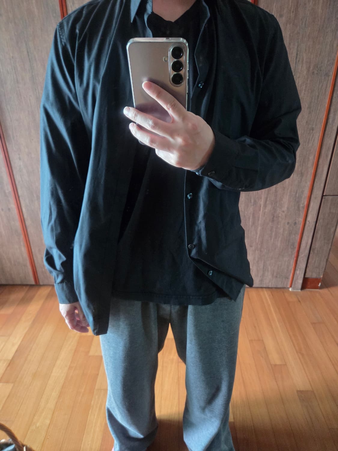 h&m 흐엔므 셔츠 블랙 [M] 상품이미지10