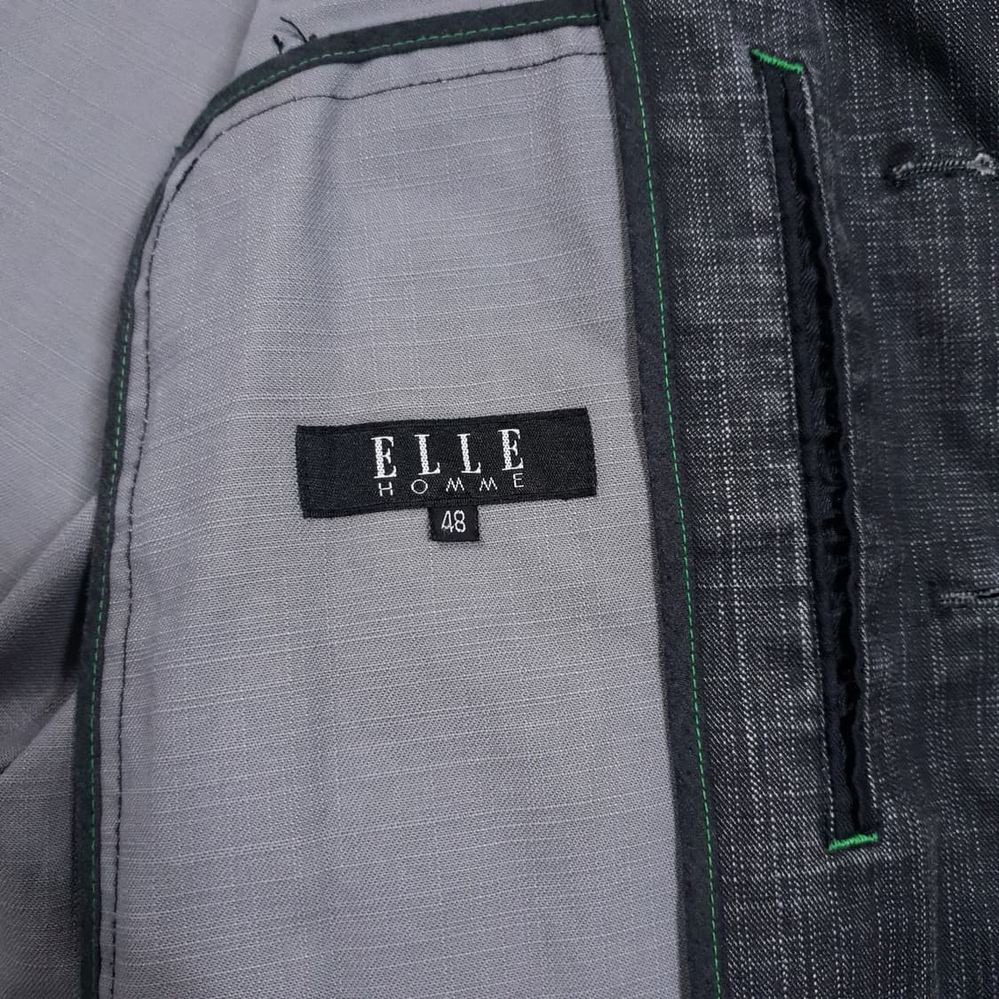 엘르 옴므 버튼 지퍼 디테일 흑청 데님 트러커 자켓 청자켓 상품이미지6