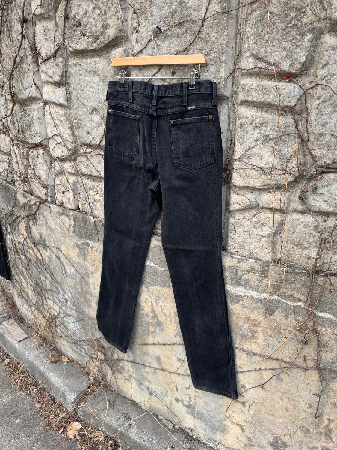 90s 랭글러 빈티지 936wbk 카우보이컷 블랙 데님 팬츠 블랙진 상품이미지4