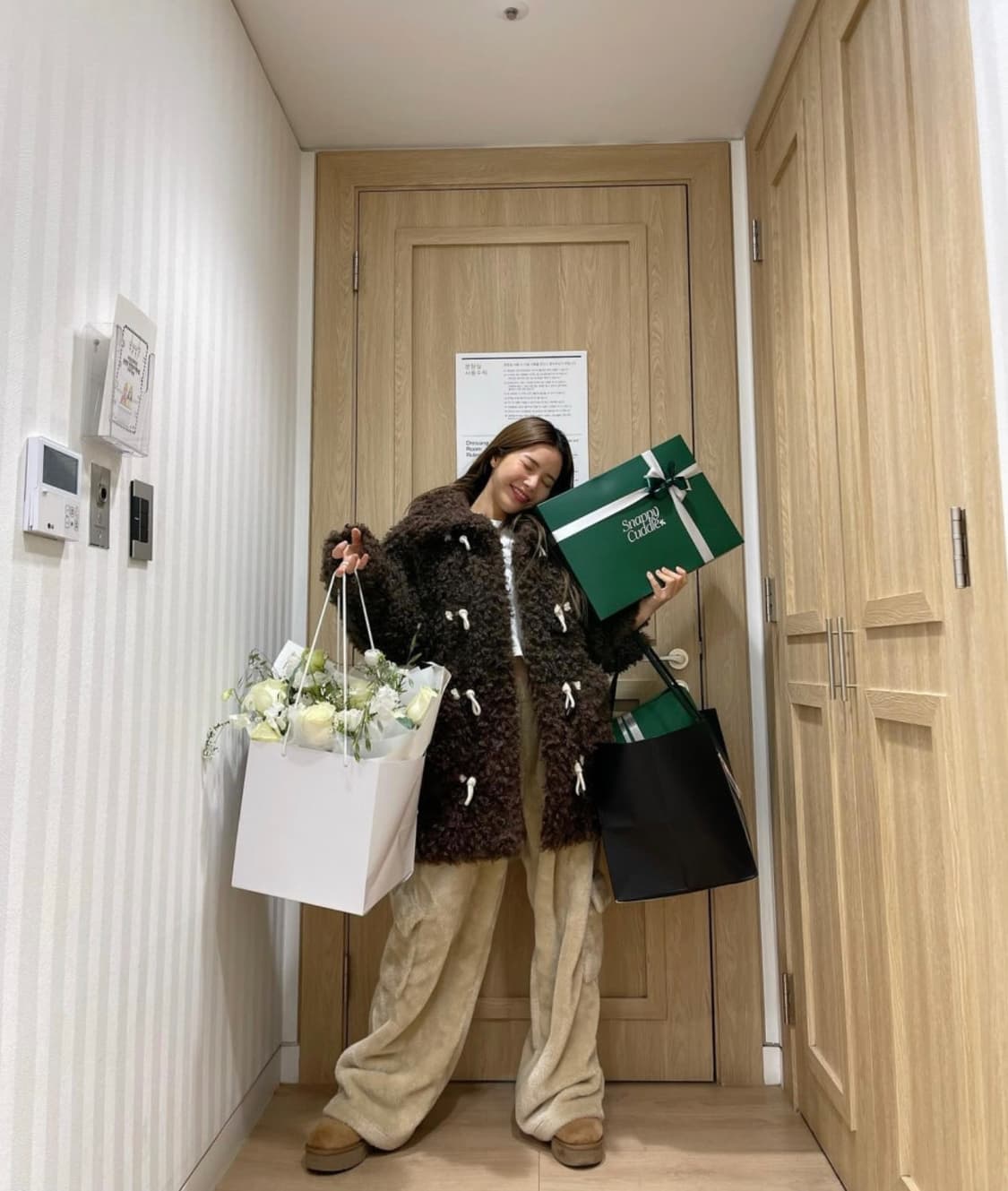 마이스 래글런 퍼 더플 코트 상품이미지5