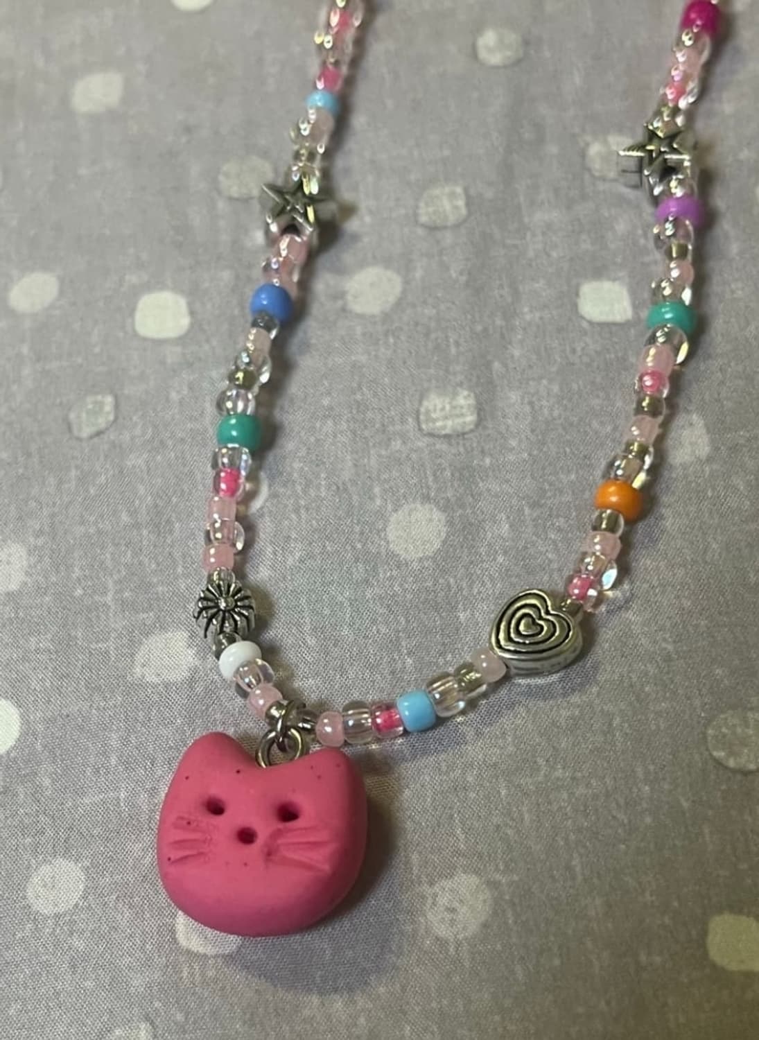 [핸드메이드] 고양이 비즈목걸이 상품이미지1