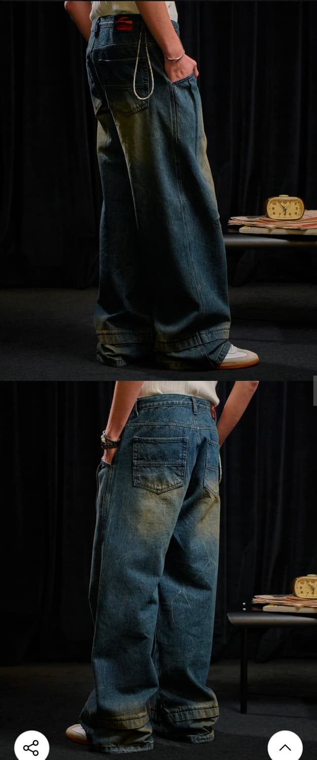 미드선 워싱 데님 팬츠 상품이미지5