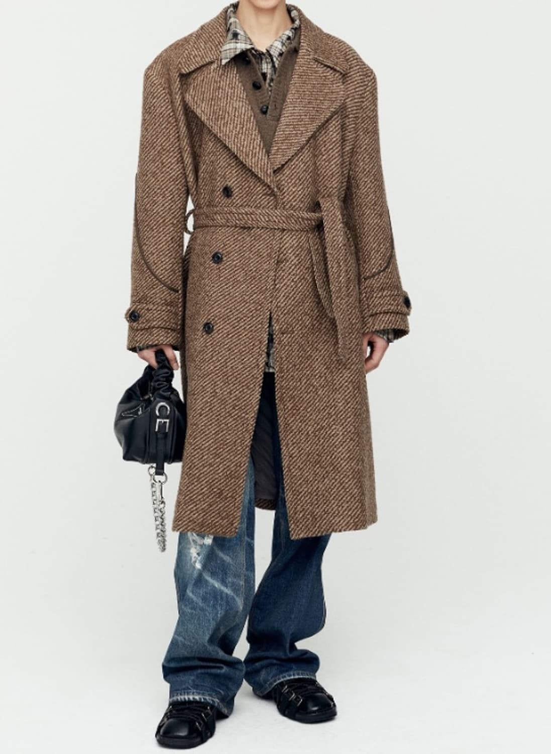 앤더슨벨 더블 트윌 코트 브라운 L 상품이미지2