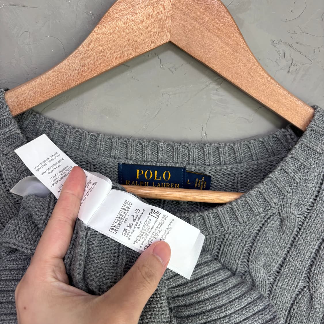 폴로 랄프로렌 꽈배기 니트 그레이 상품이미지3
