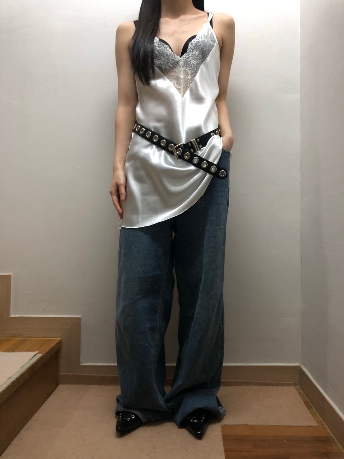 빈티지 화이트 레이스 슬립 원피스 상품이미지2