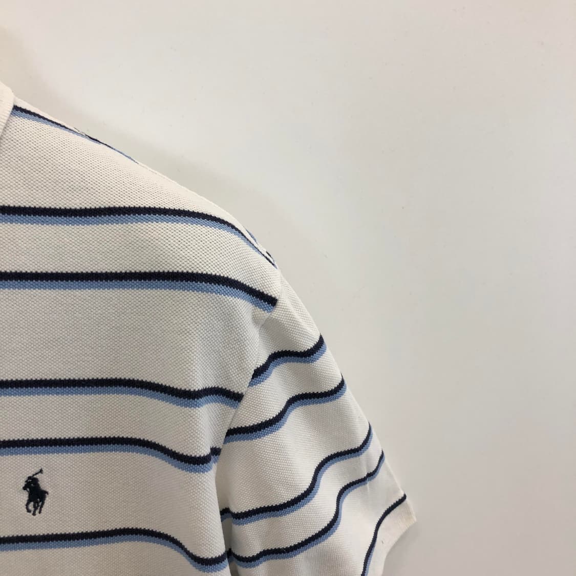 폴로 랄프로렌 스트라이프 블루 카라티 L 상품이미지2