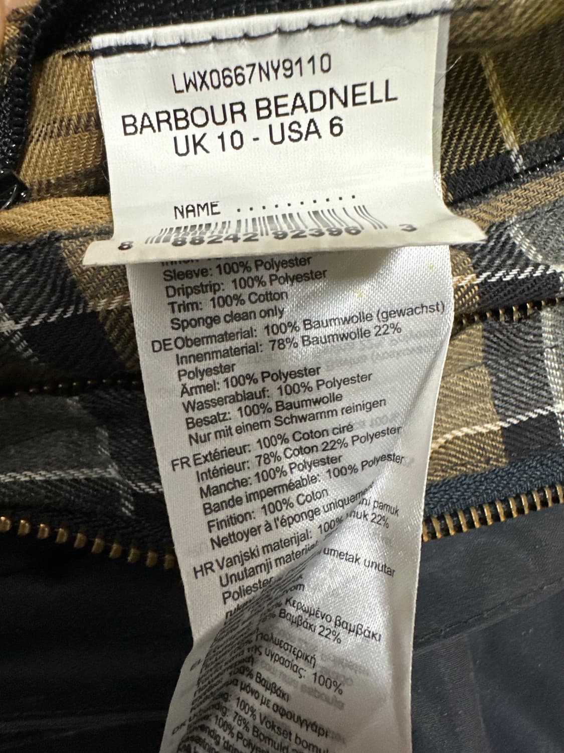 바버 비드넬 네이비 왁스 자켓 상품이미지6