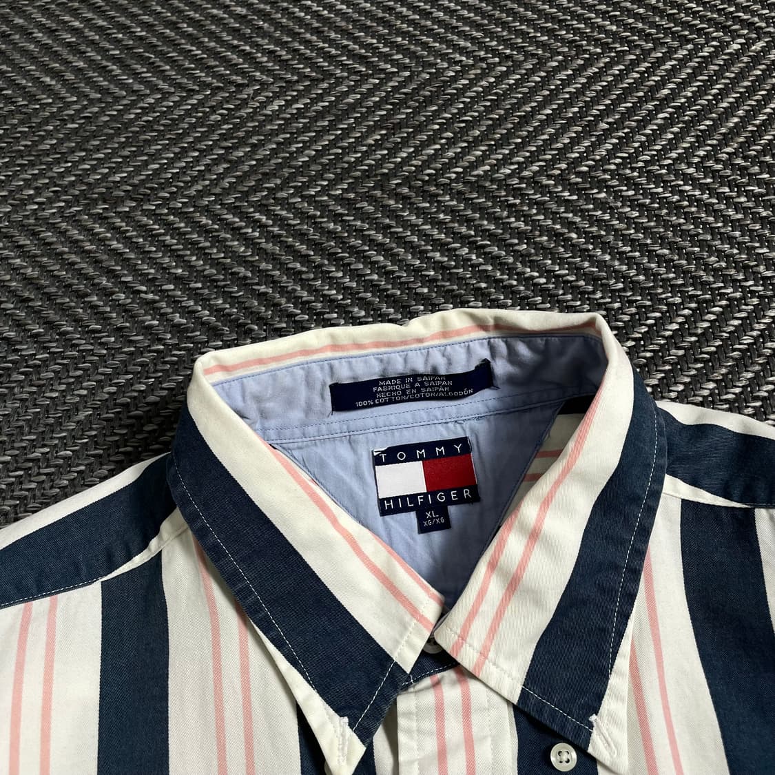 90s 타미힐피거 스트라이프 월계관 긴팔 셔츠y 4272 상품이미지8