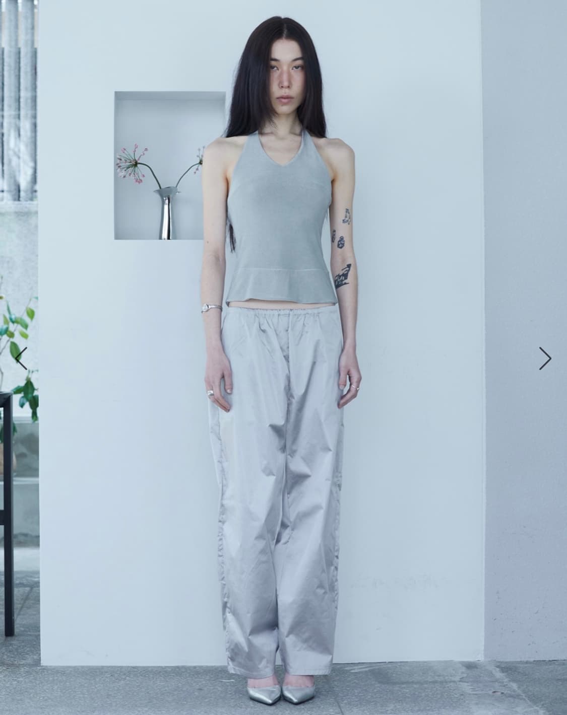 Block Halter T - Ice gray  상품이미지1