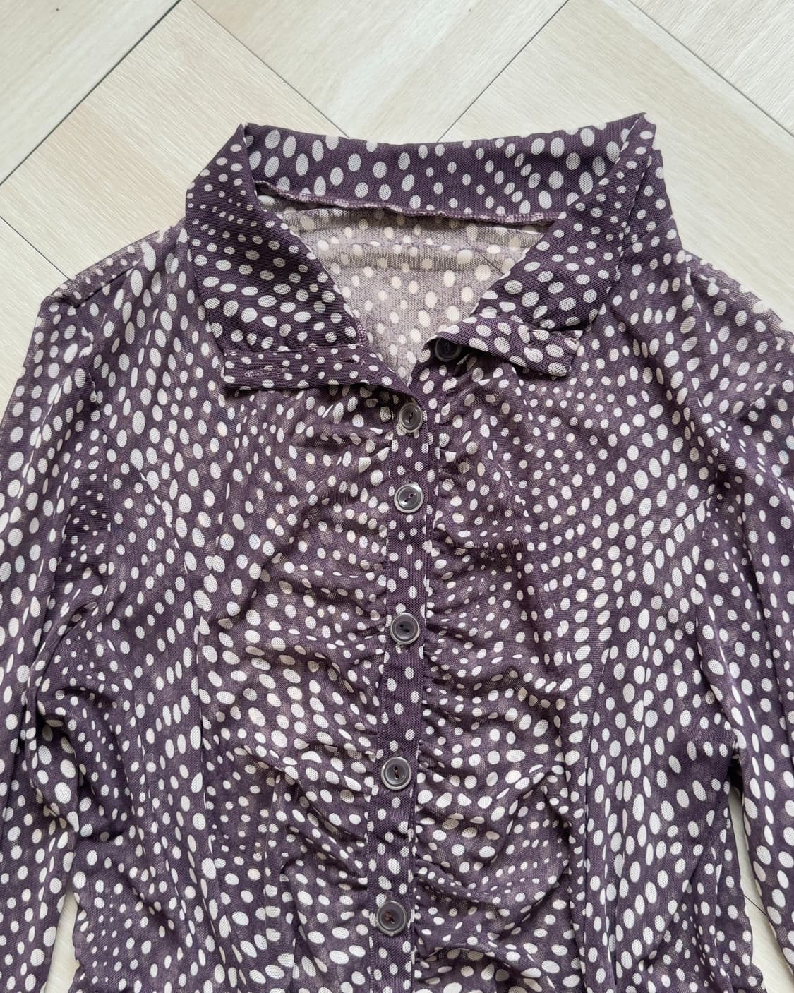 [EIGER WAND] dot pattern shirring dress 상품이미지2