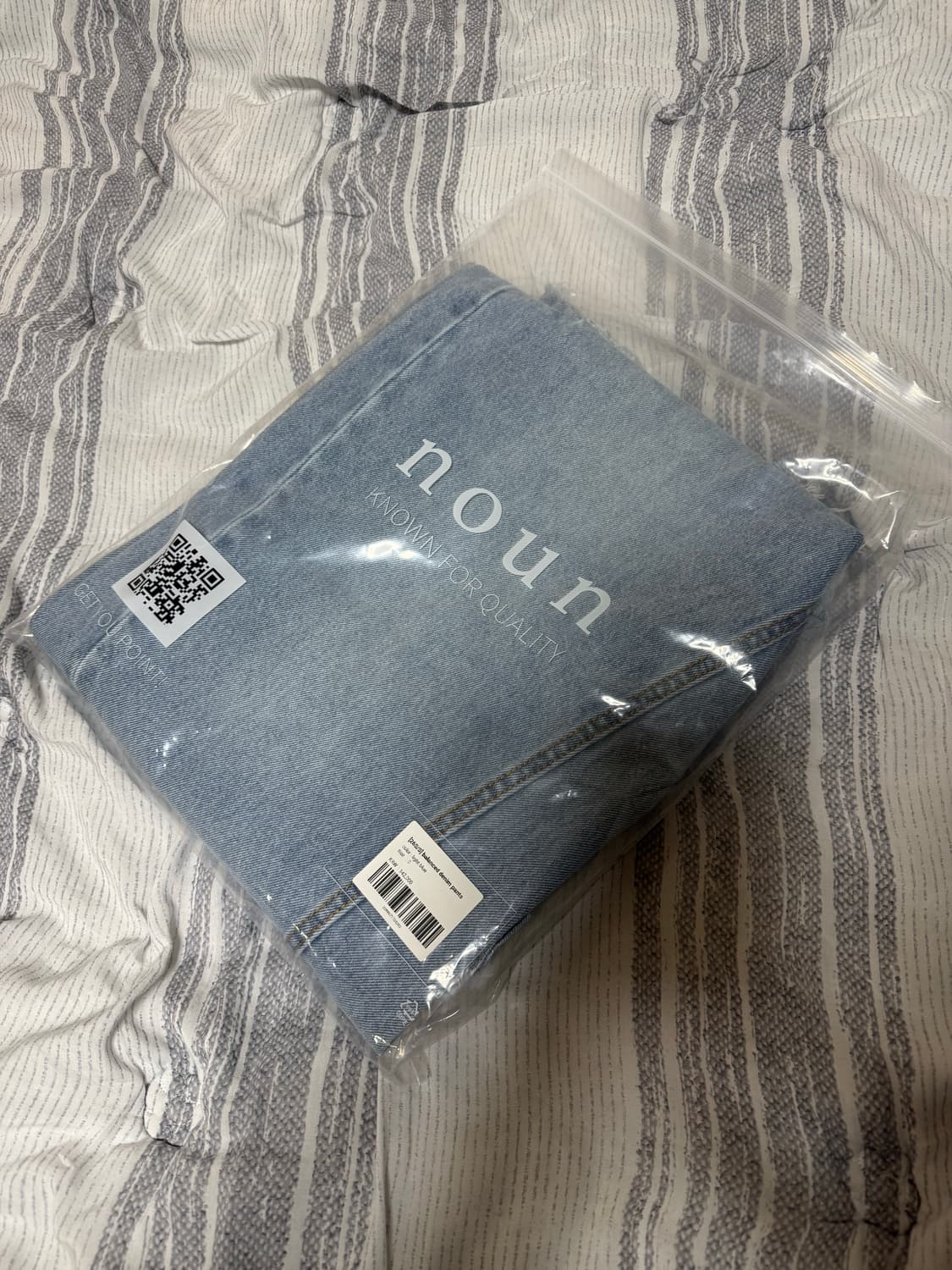 (0, 새상품) 노운 밸런스드 데님 팬츠 라이트 블루 상품이미지3