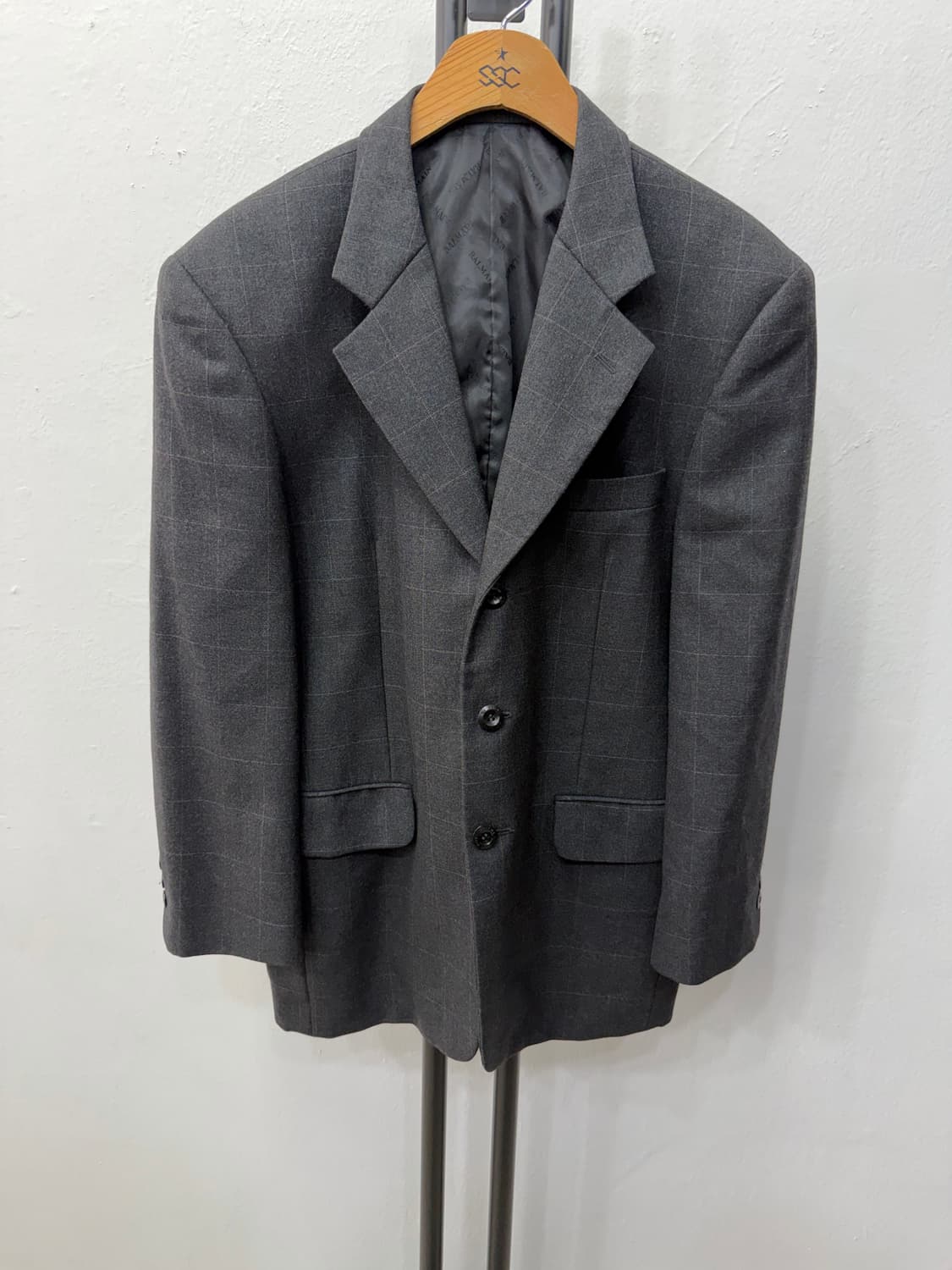 정품) BALMAIN 발망 체크무늬 남성 자켓 100 상품이미지1