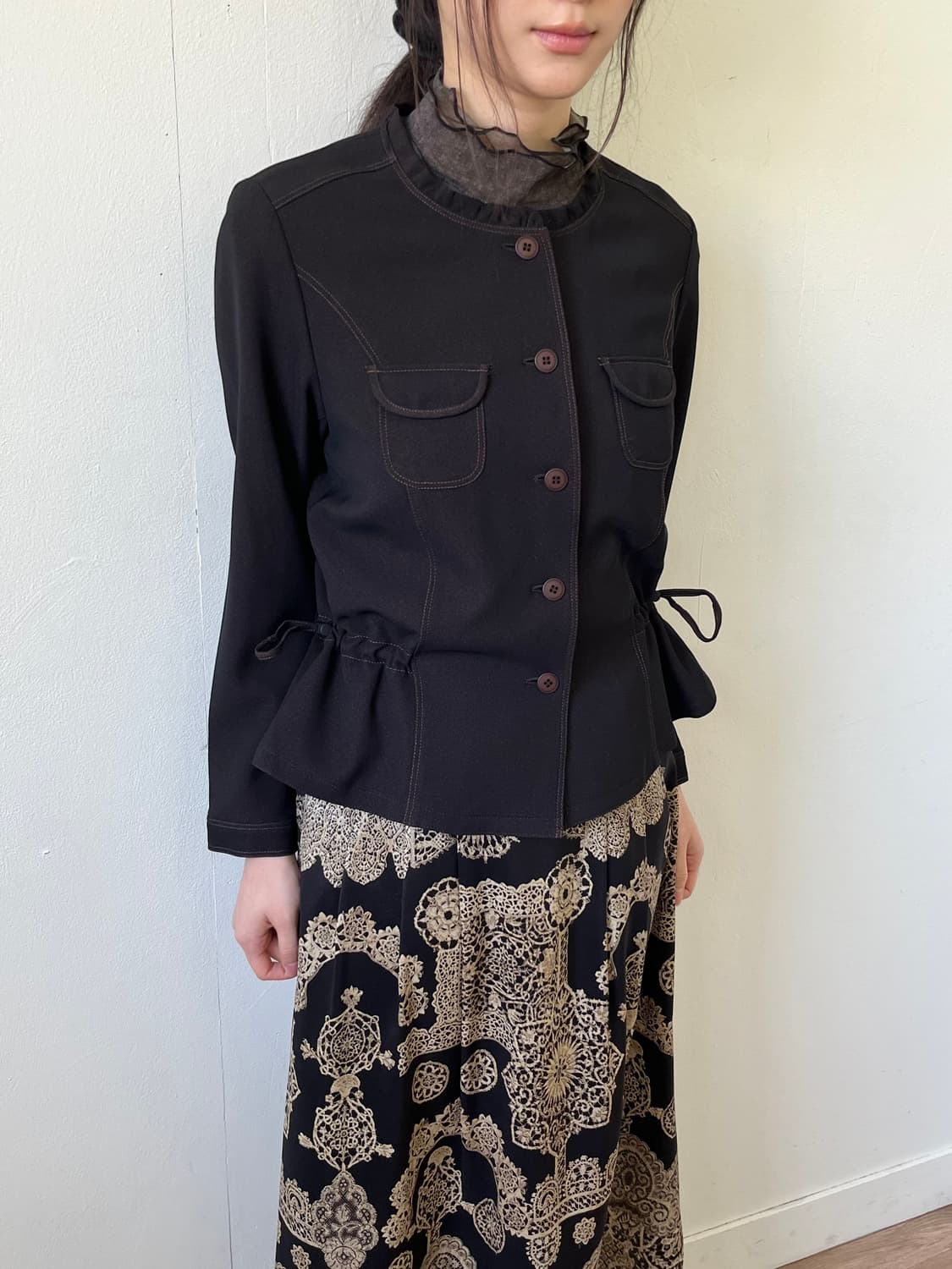 Japan vtg 브라운 셔링 자켓 상품이미지4